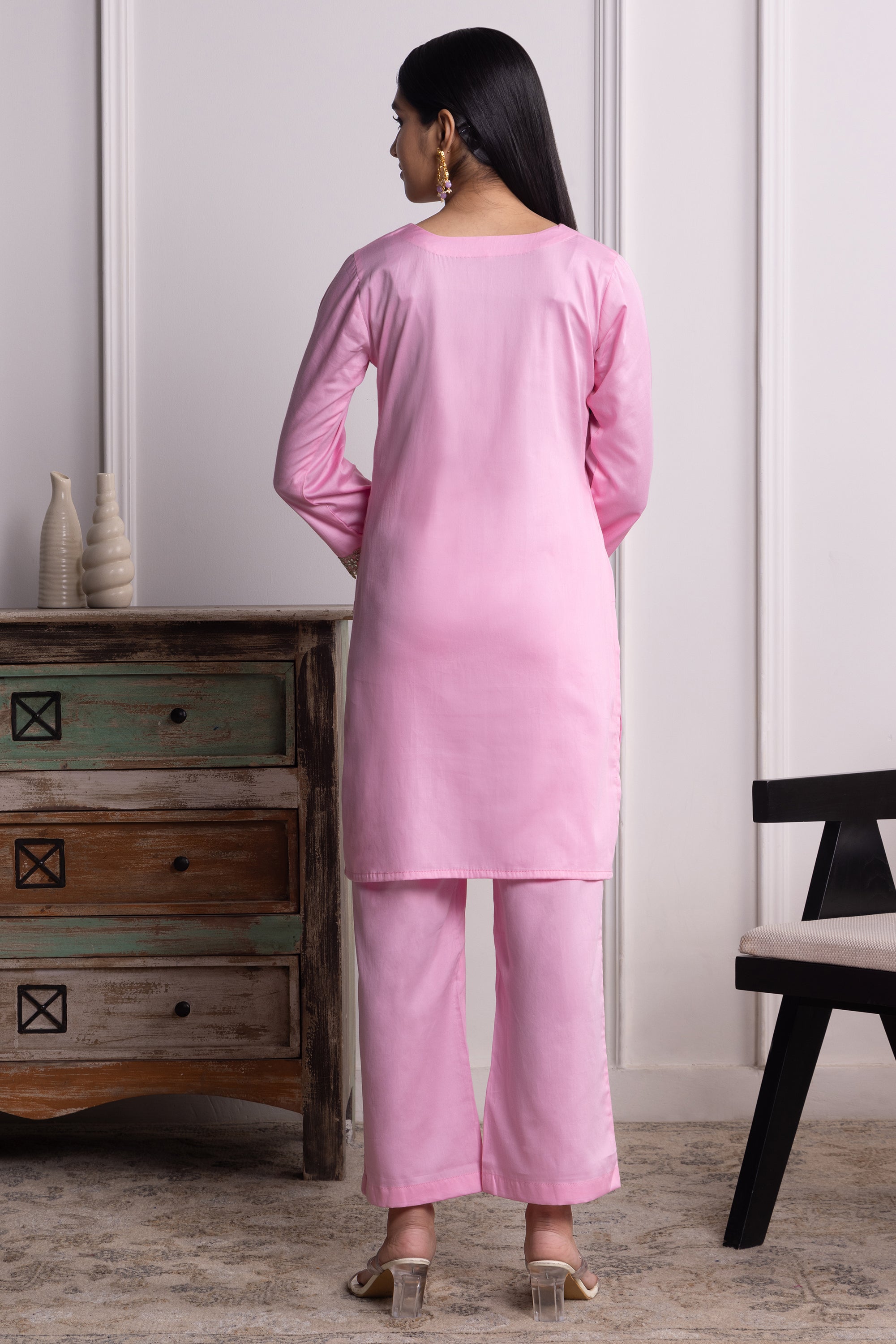 Catherine Pink Cotton Kurta Set