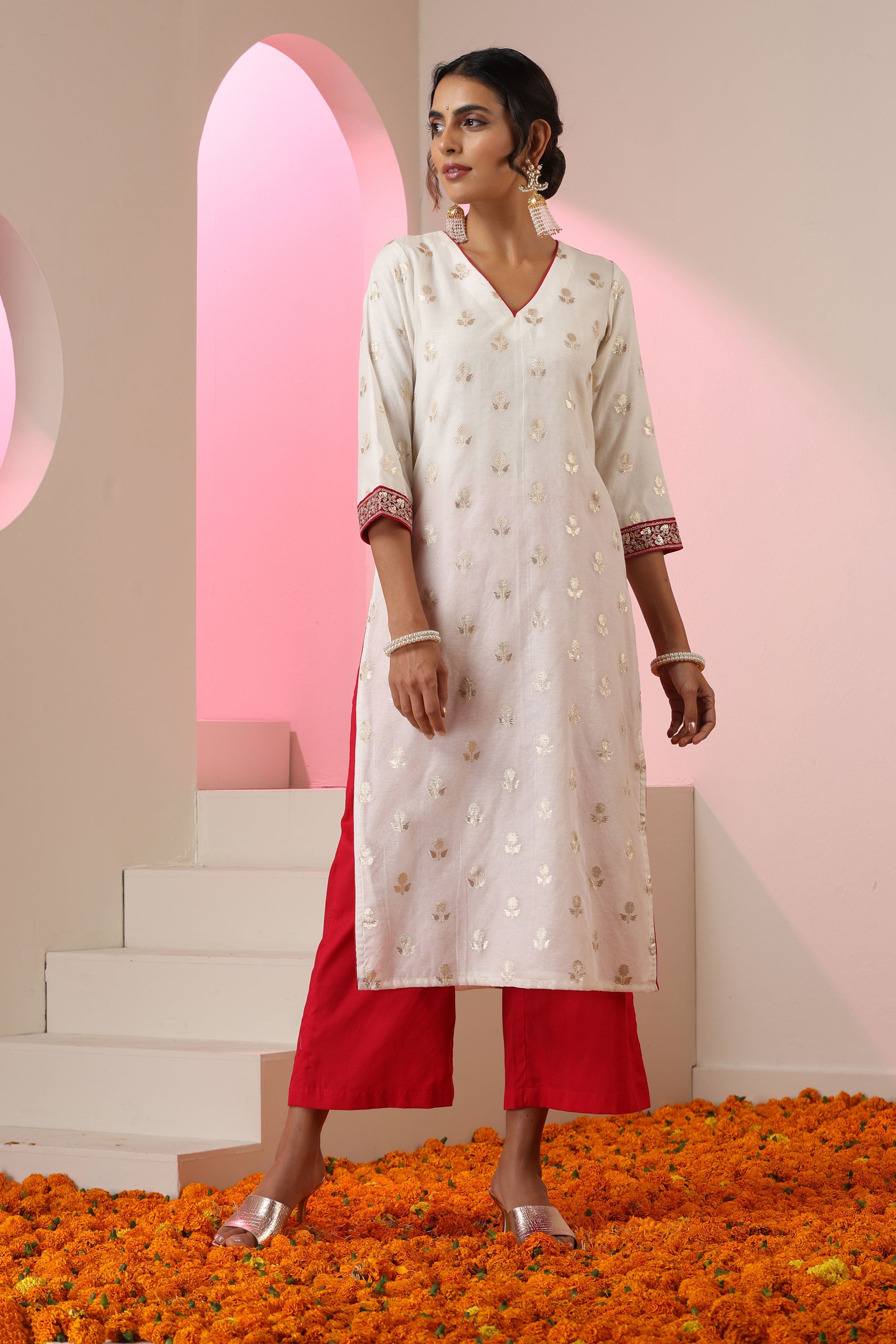 Rukhsar White Kurta Set with Dupatta
