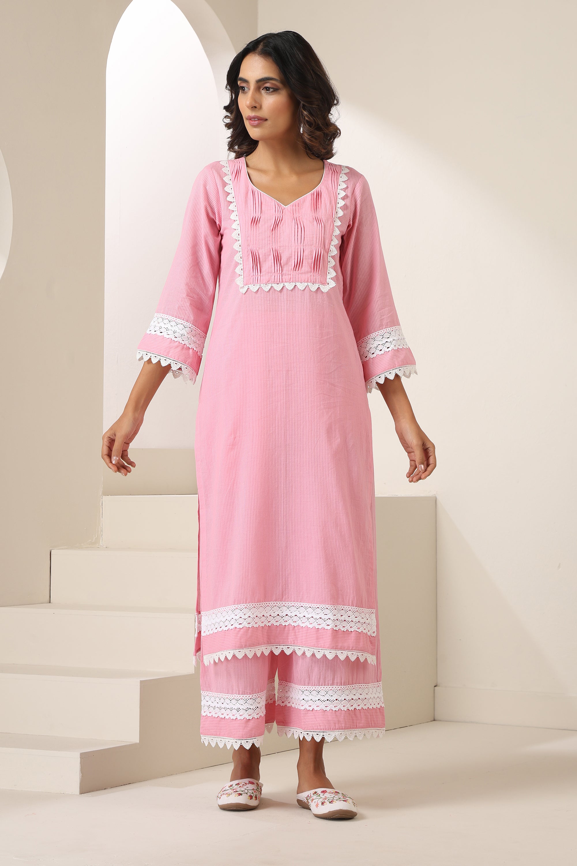 Lyra Pastel Pink Kurta Set
