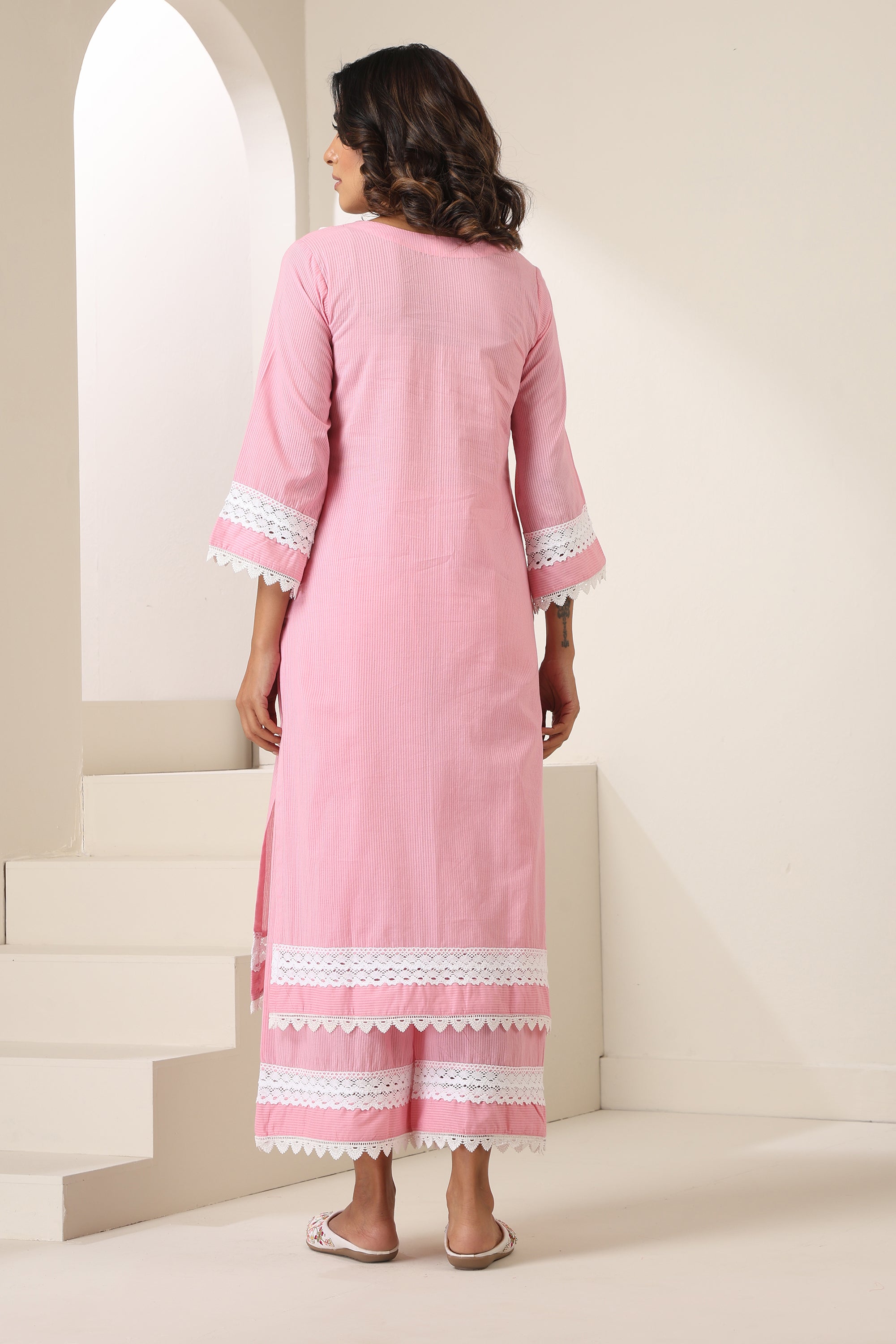 Lyra Pastel Pink Kurta Set