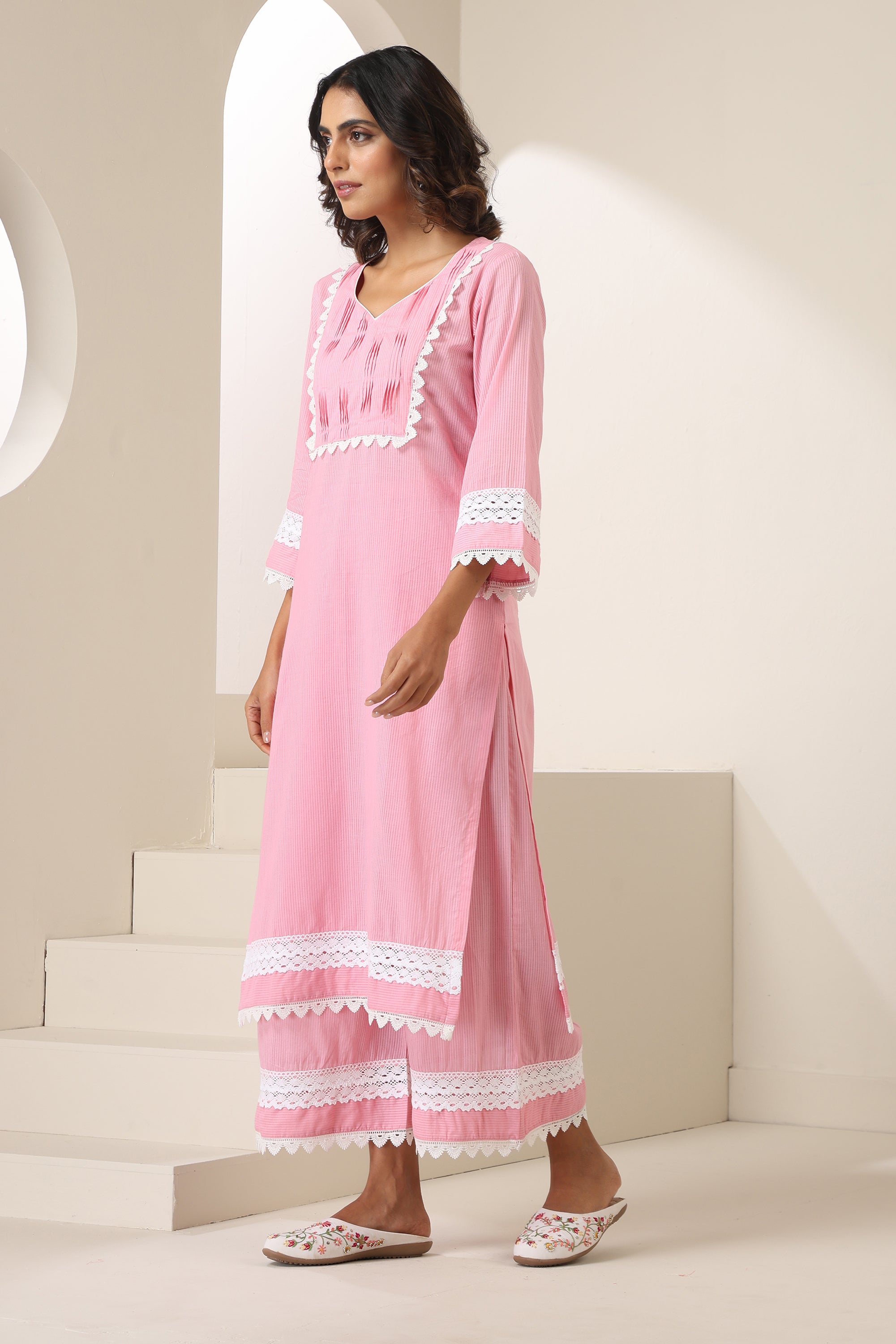 Lyra Pastel Pink Kurta Set