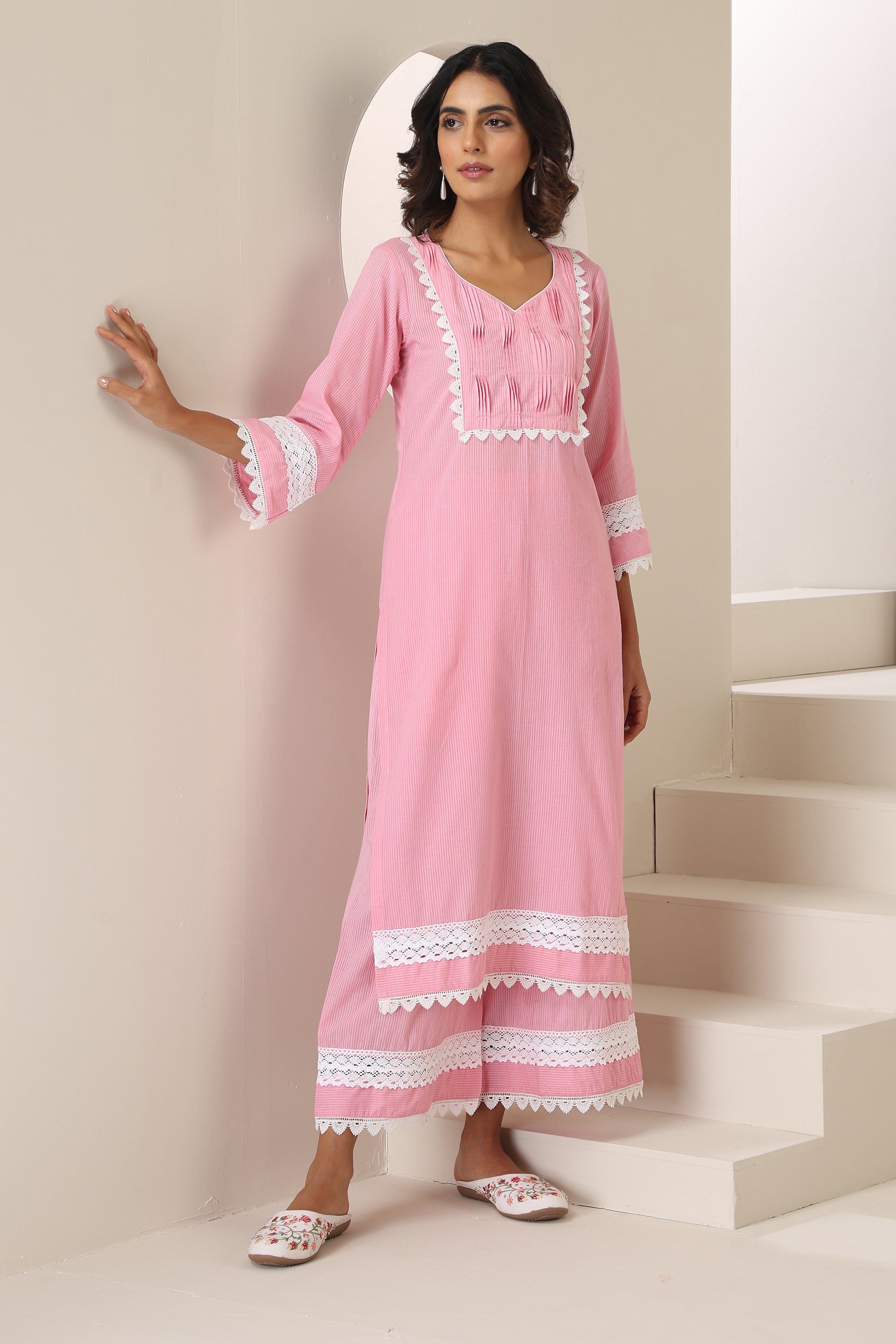 Lyra Pastel Pink Kurta Set