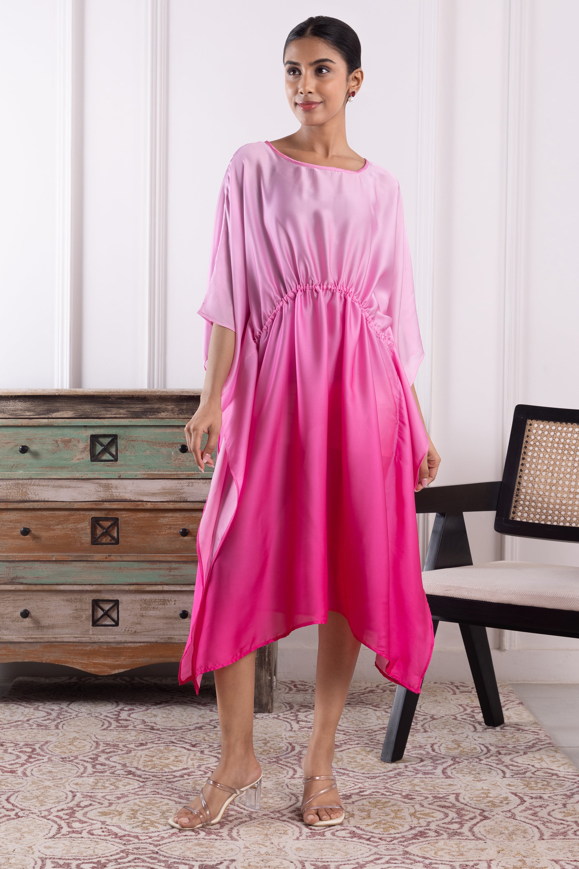 Sloane Pink Ombre Long Kaftan