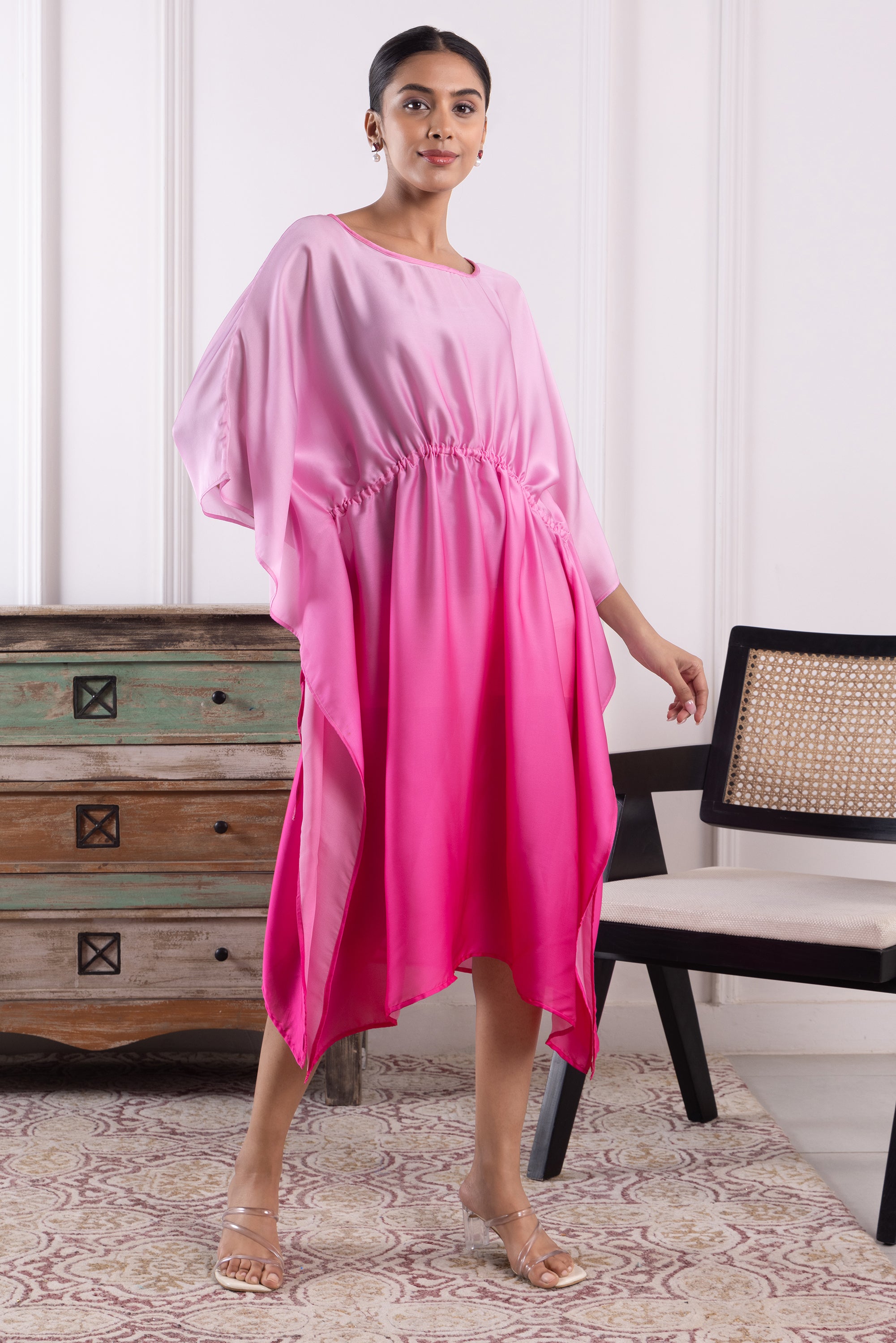 Sloane Pink Ombre Long Kaftan