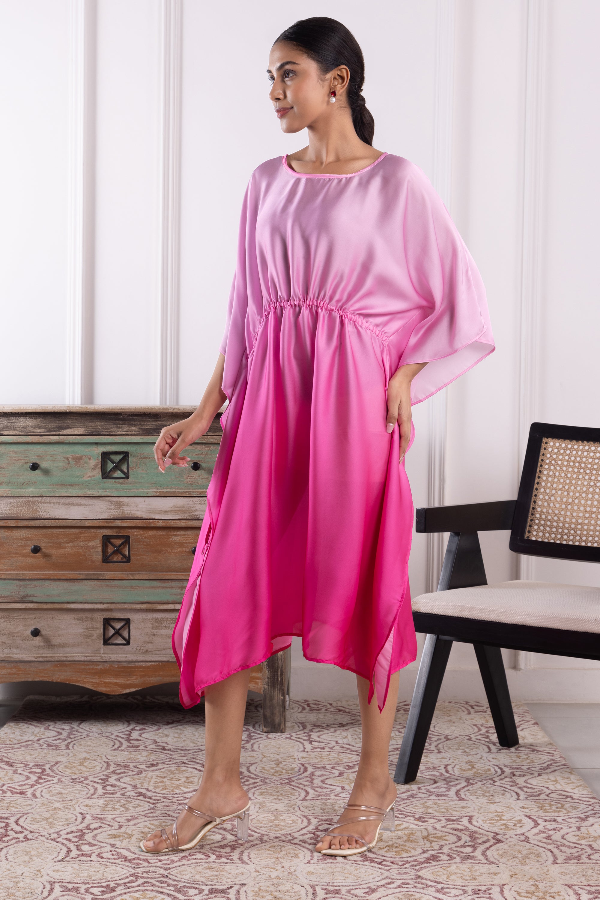 Sloane Pink Ombre Long Kaftan