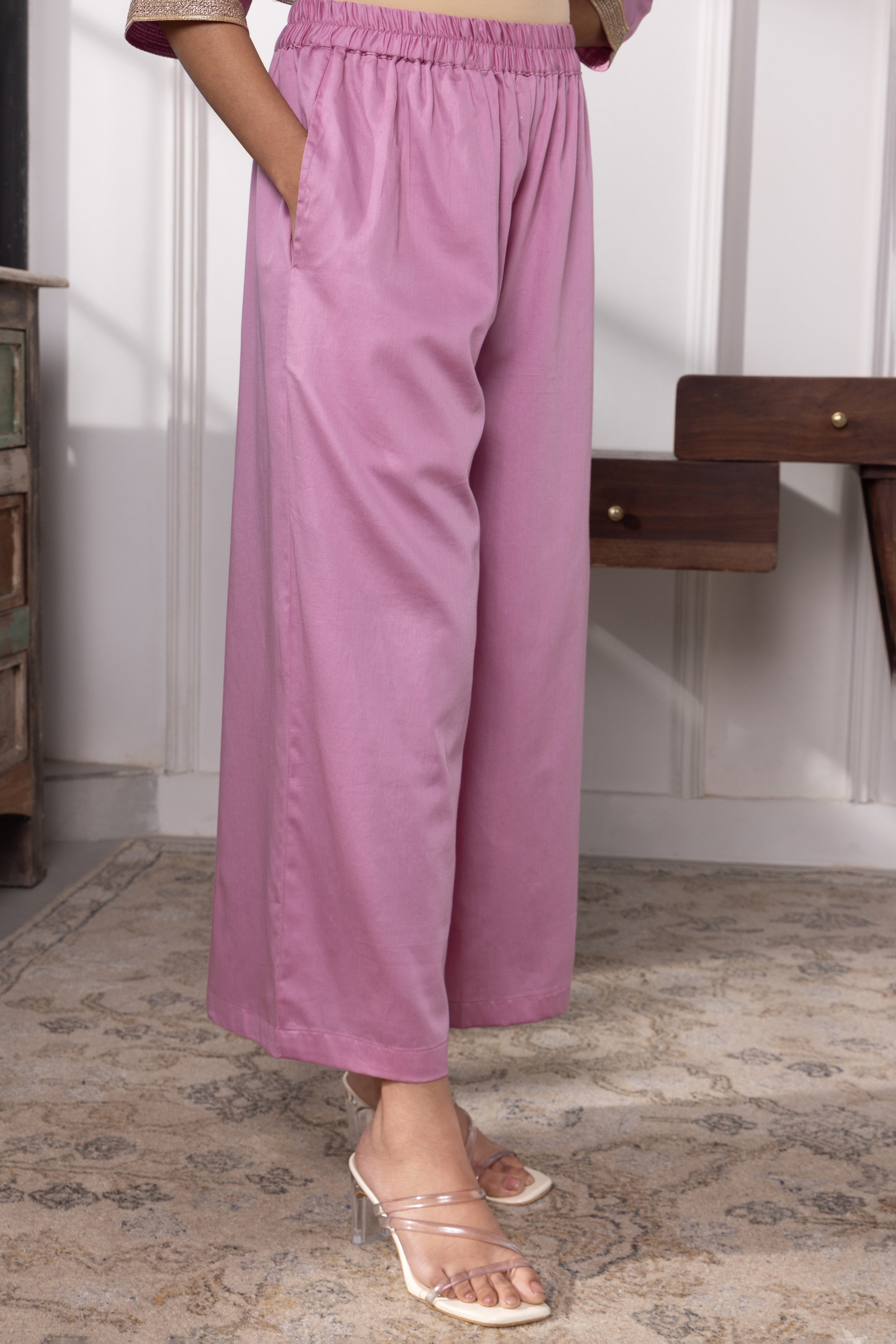 Emma Lavender Cotton Asymmetric Kurta Set