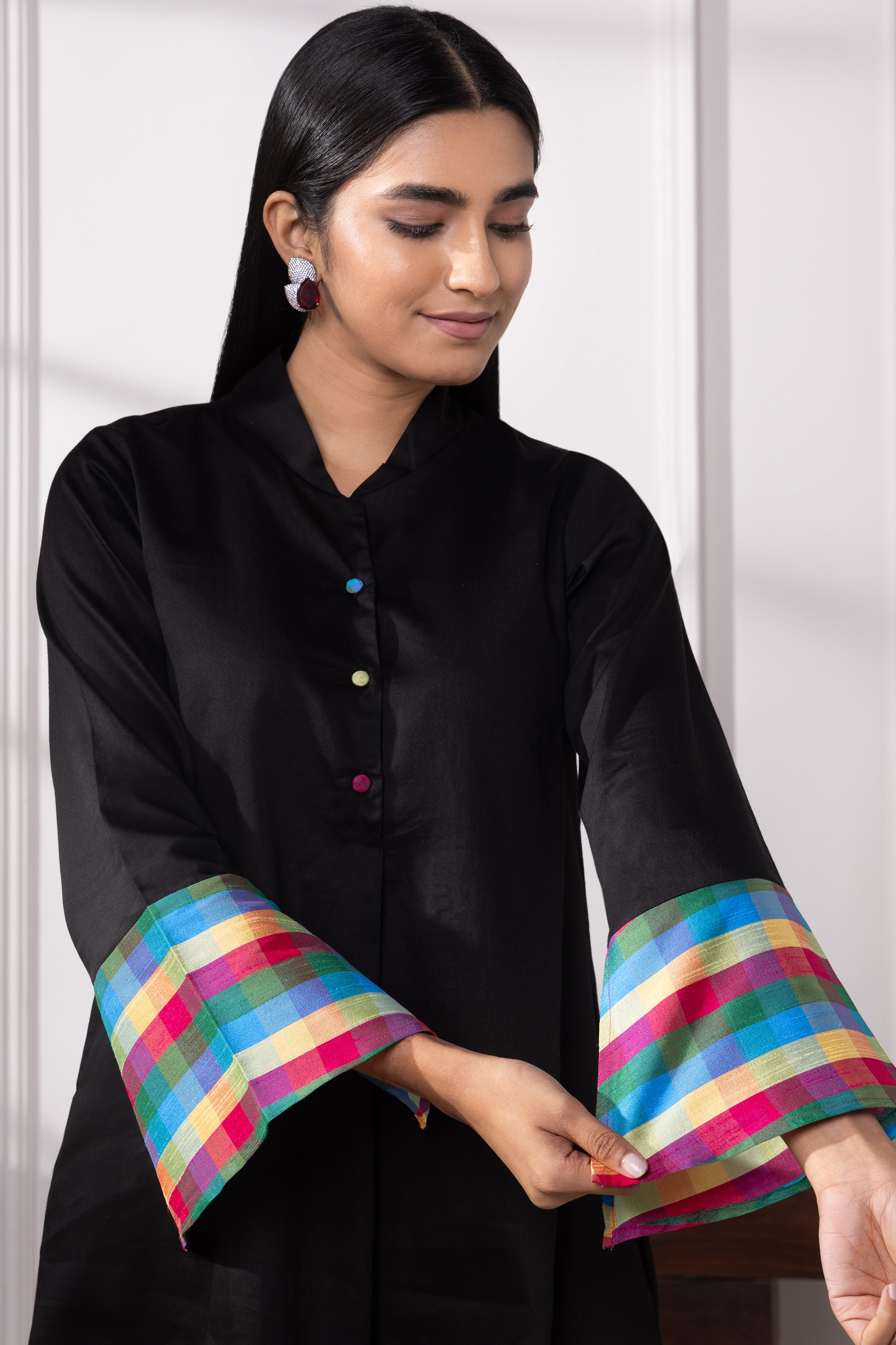 Evara Black Cotton Co-ord Set