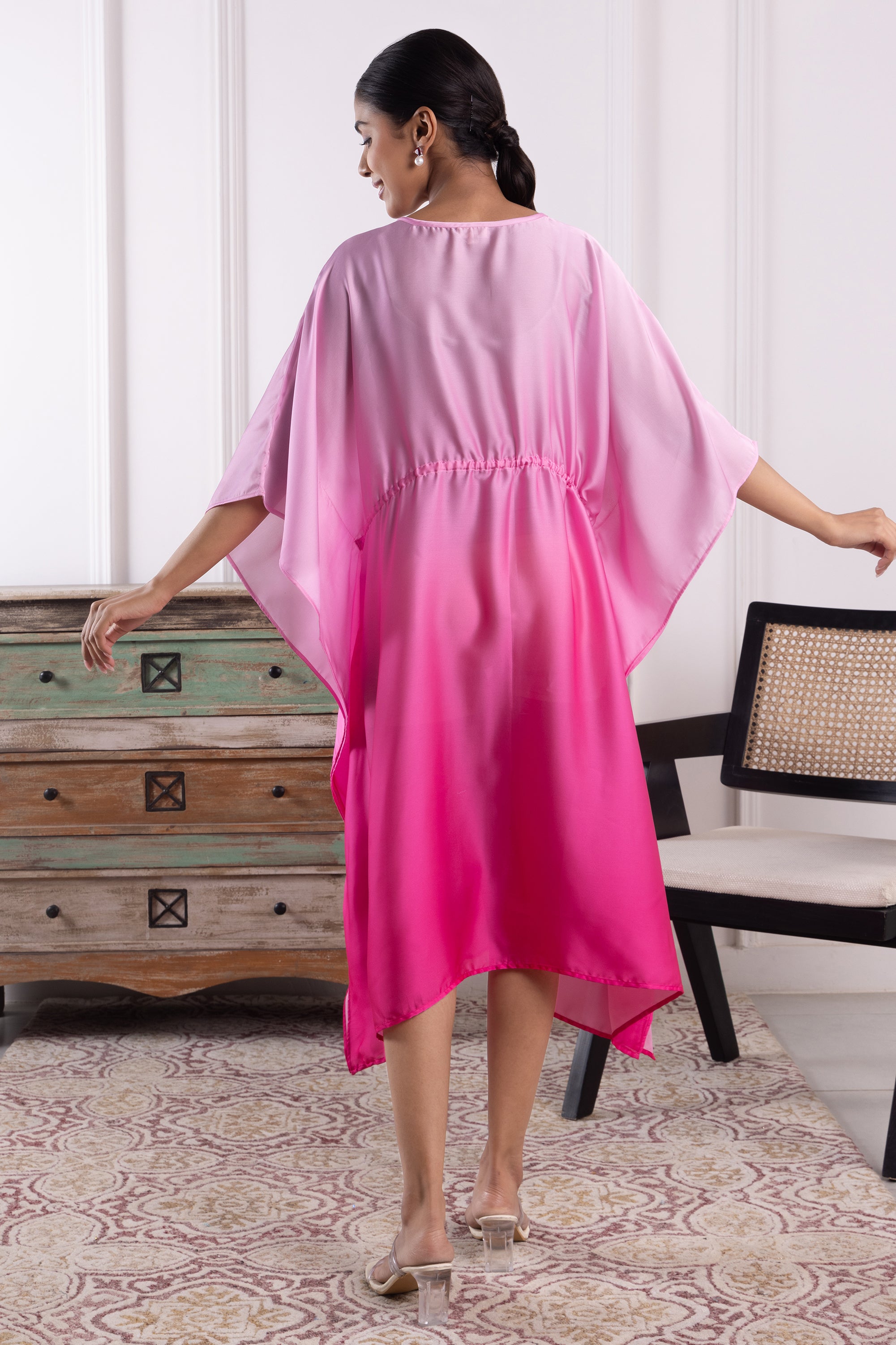 Sloane Pink Ombre Long Kaftan