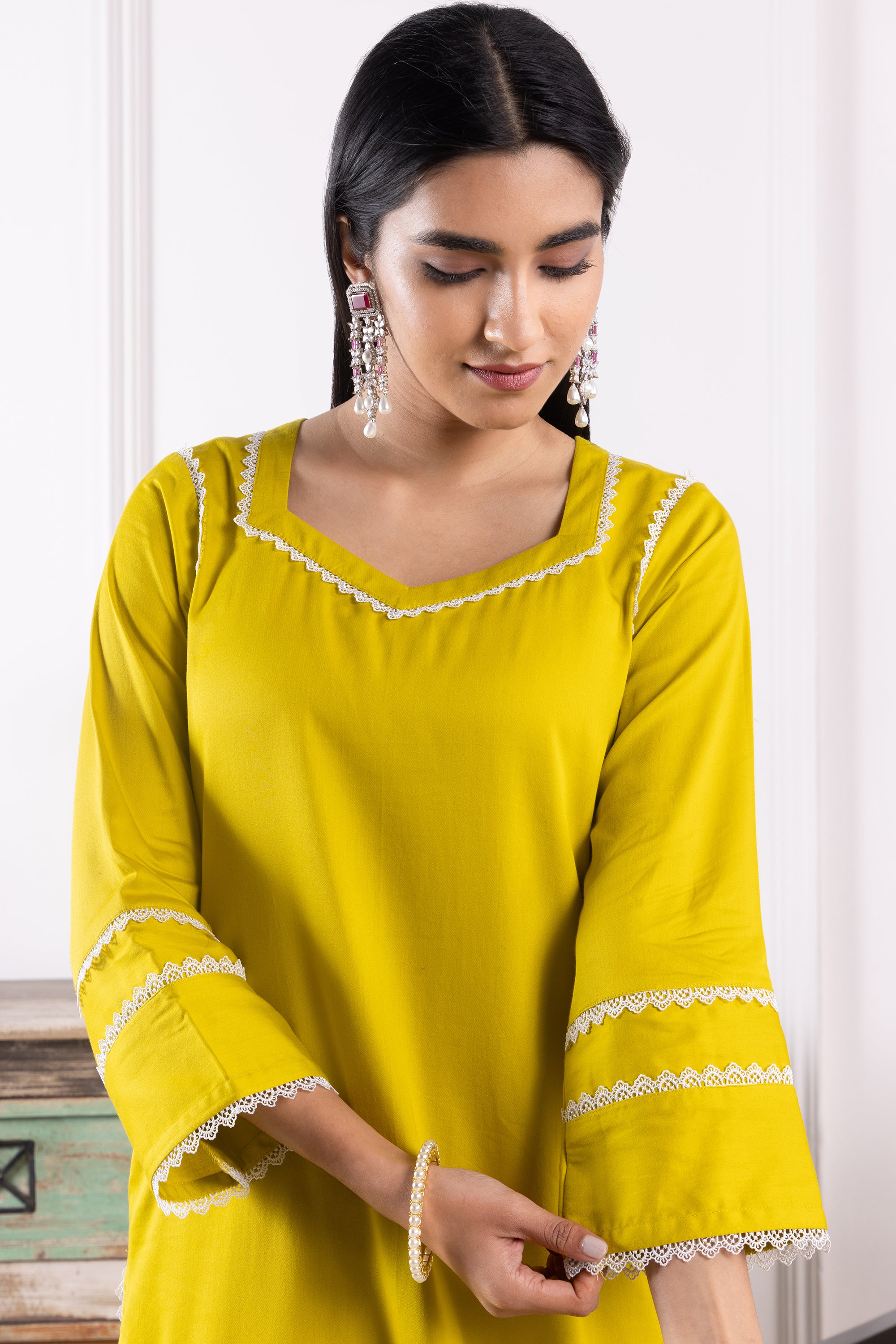Liliana Mustard Yellow Cotton Kurta Set