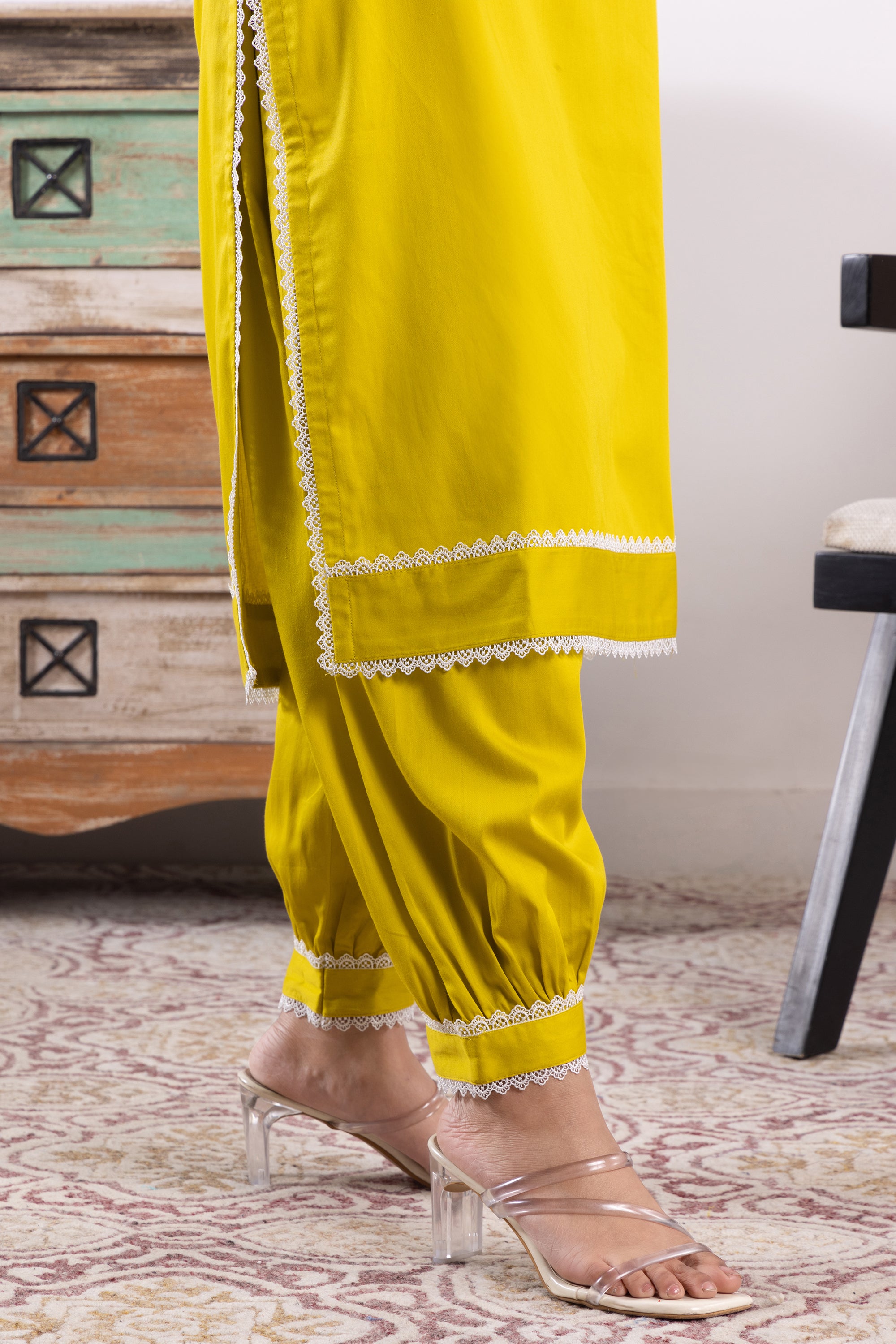 Liliana Mustard Yellow Cotton Kurta Set