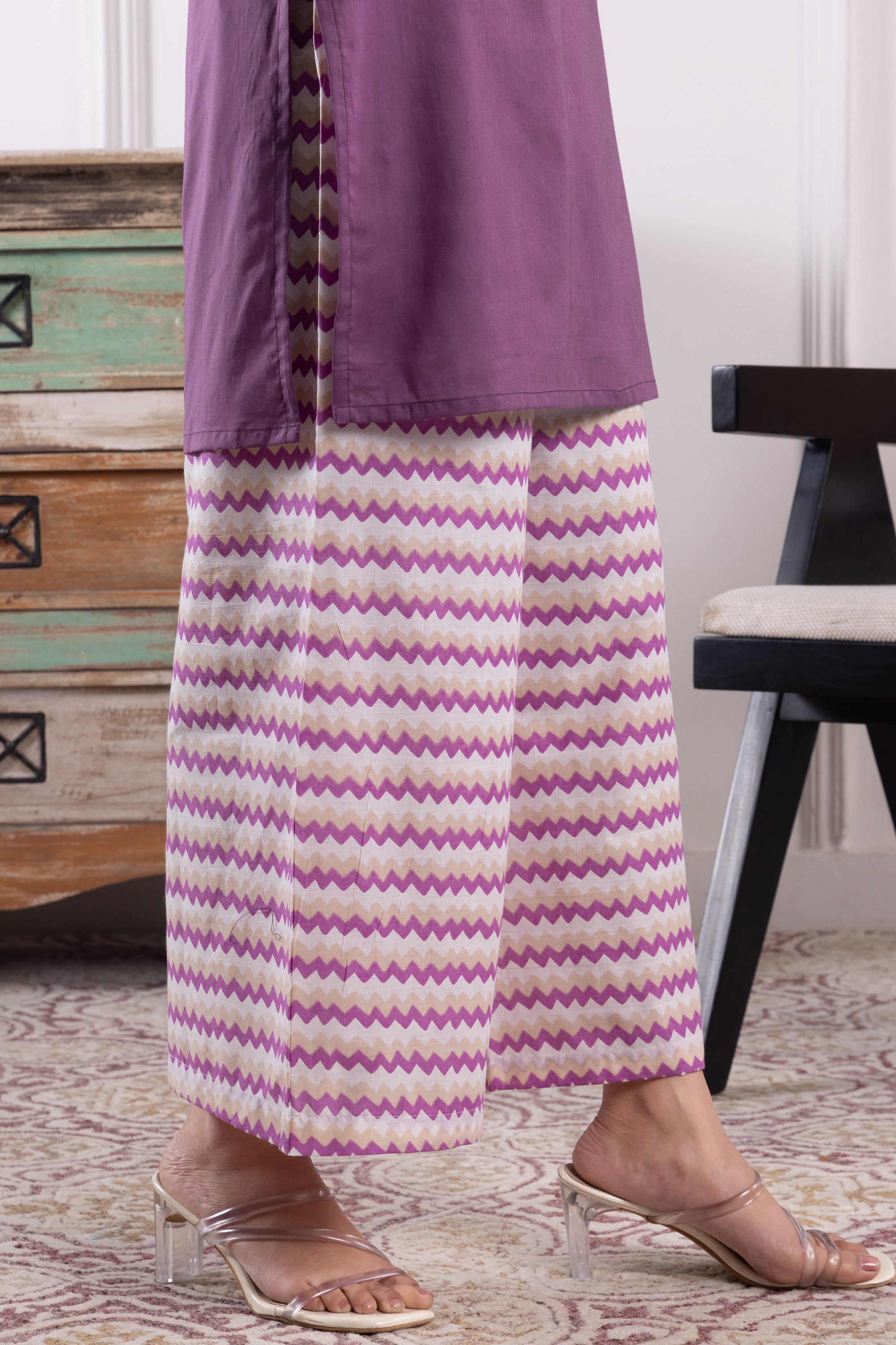 Sienna Purple Mulmul Kurta Set