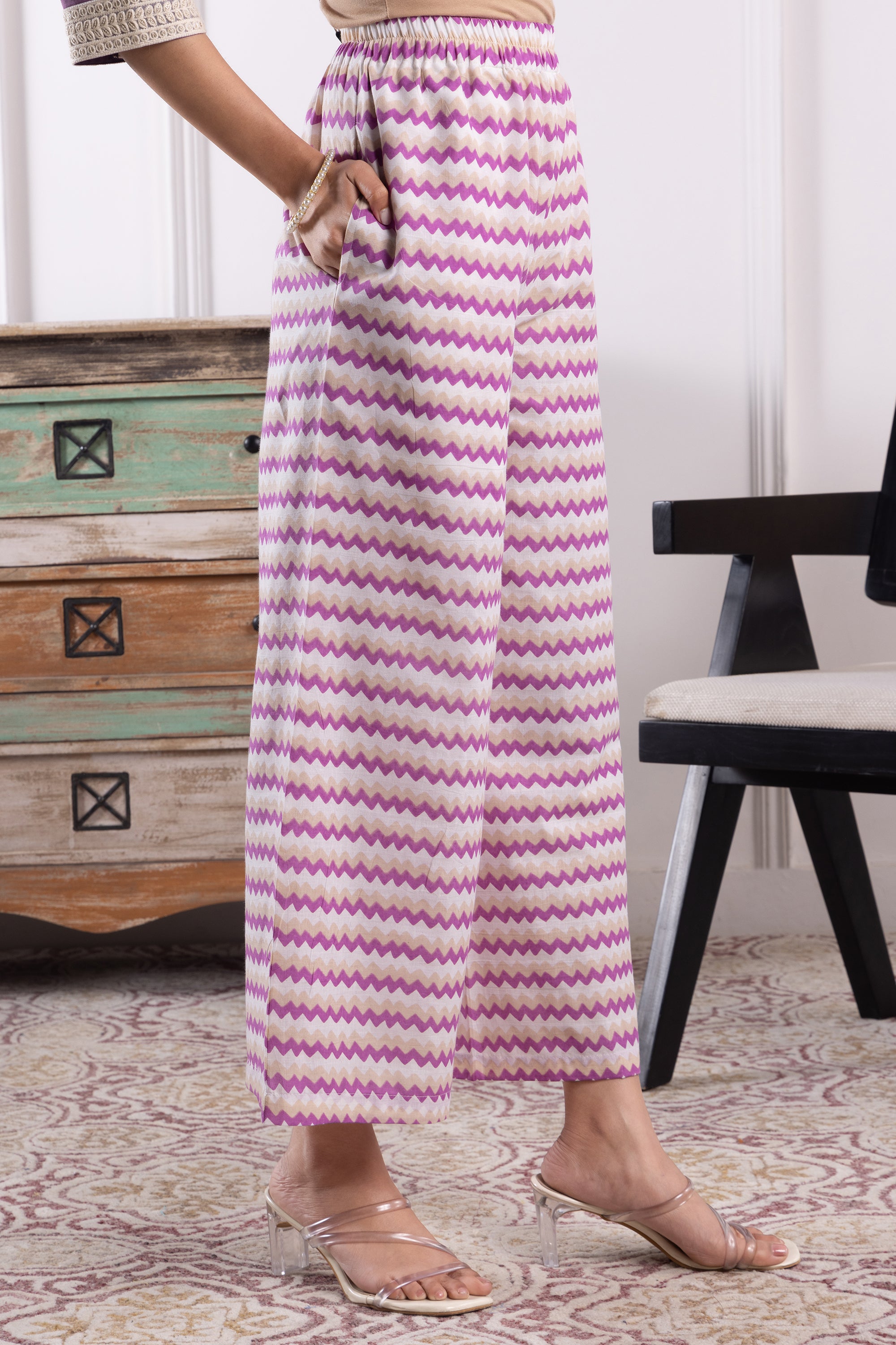 Sienna Purple Mulmul Kurta Set