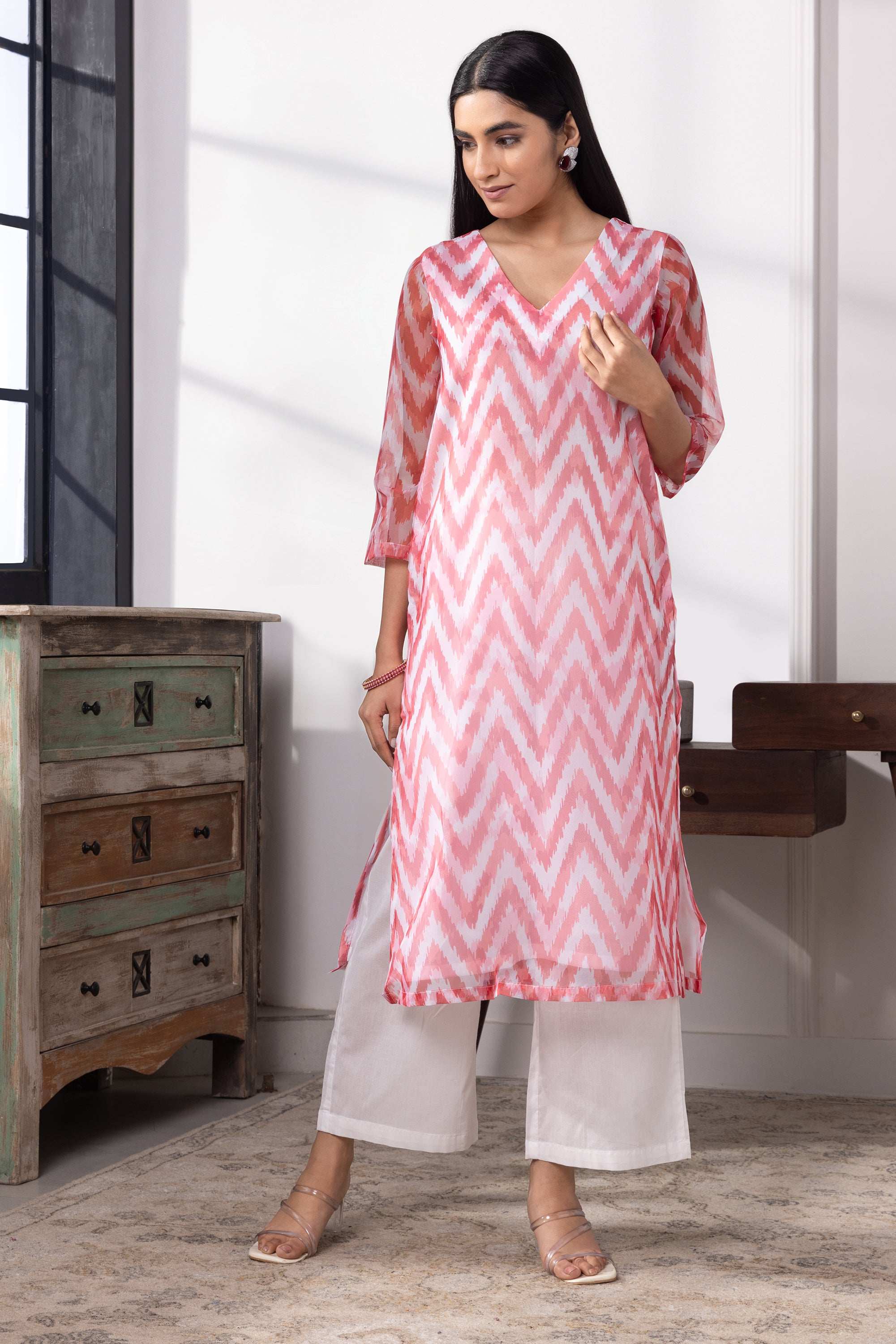 Cassidy Red Organza Kurta Set