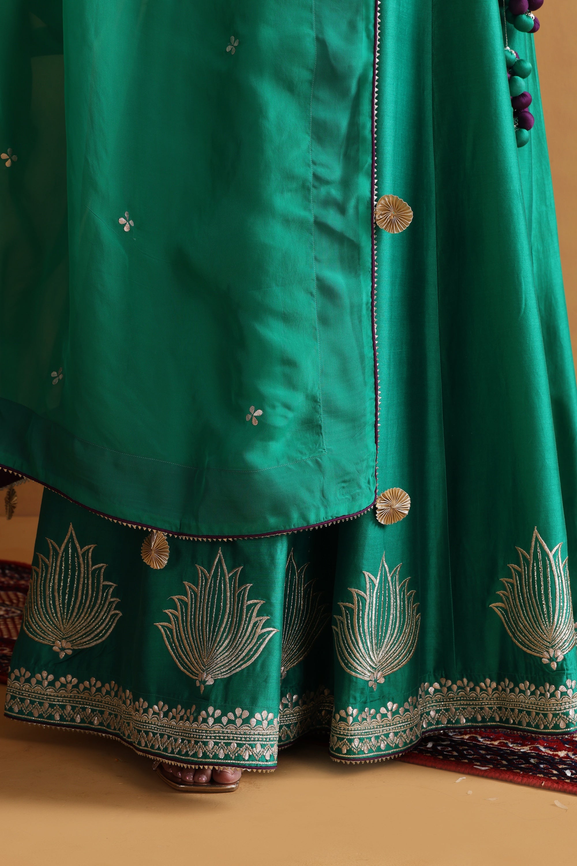 Rajani Green Embroidered Lehenga Set with Dupatta
