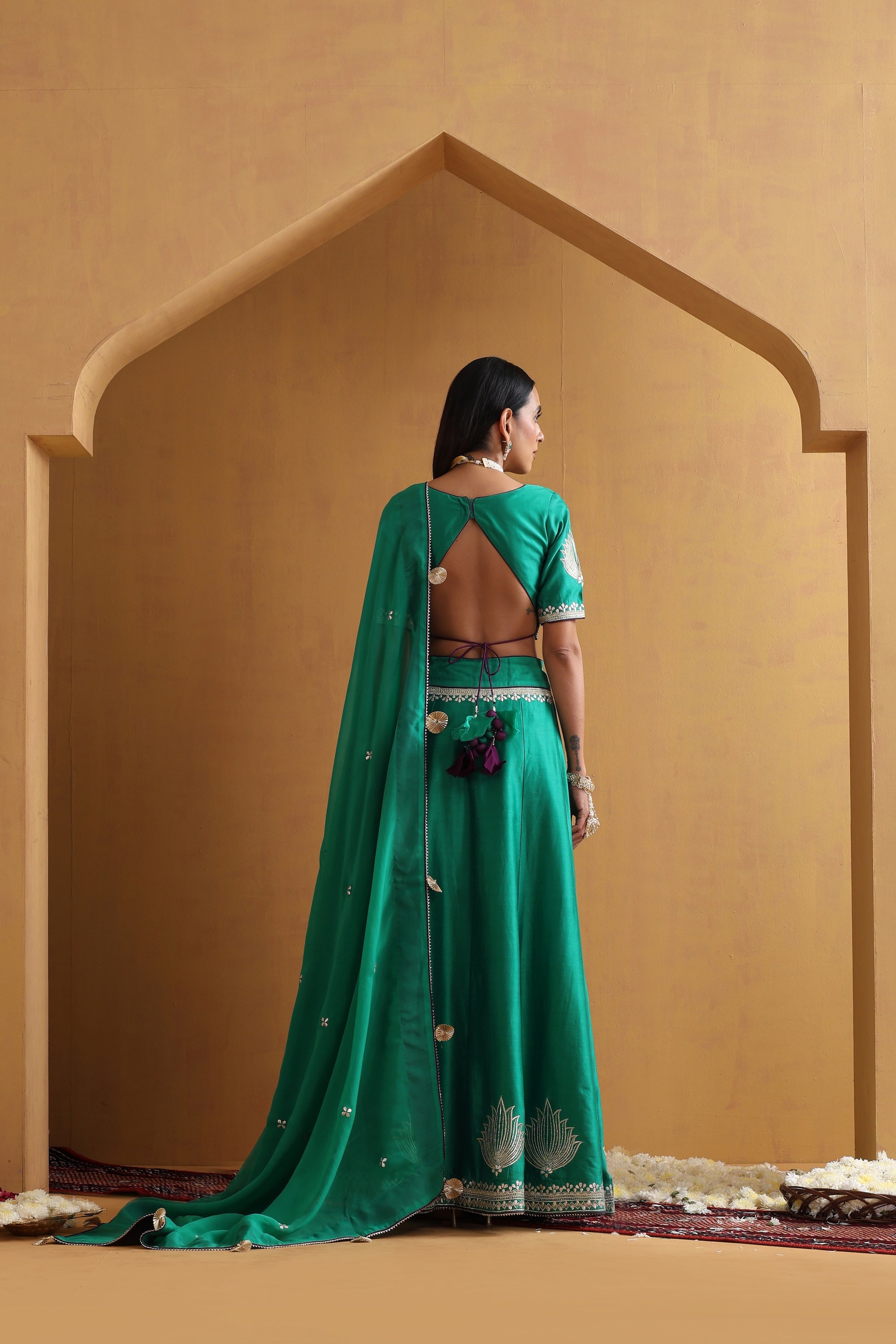 Rajani Green Embroidered Lehenga Set with Dupatta