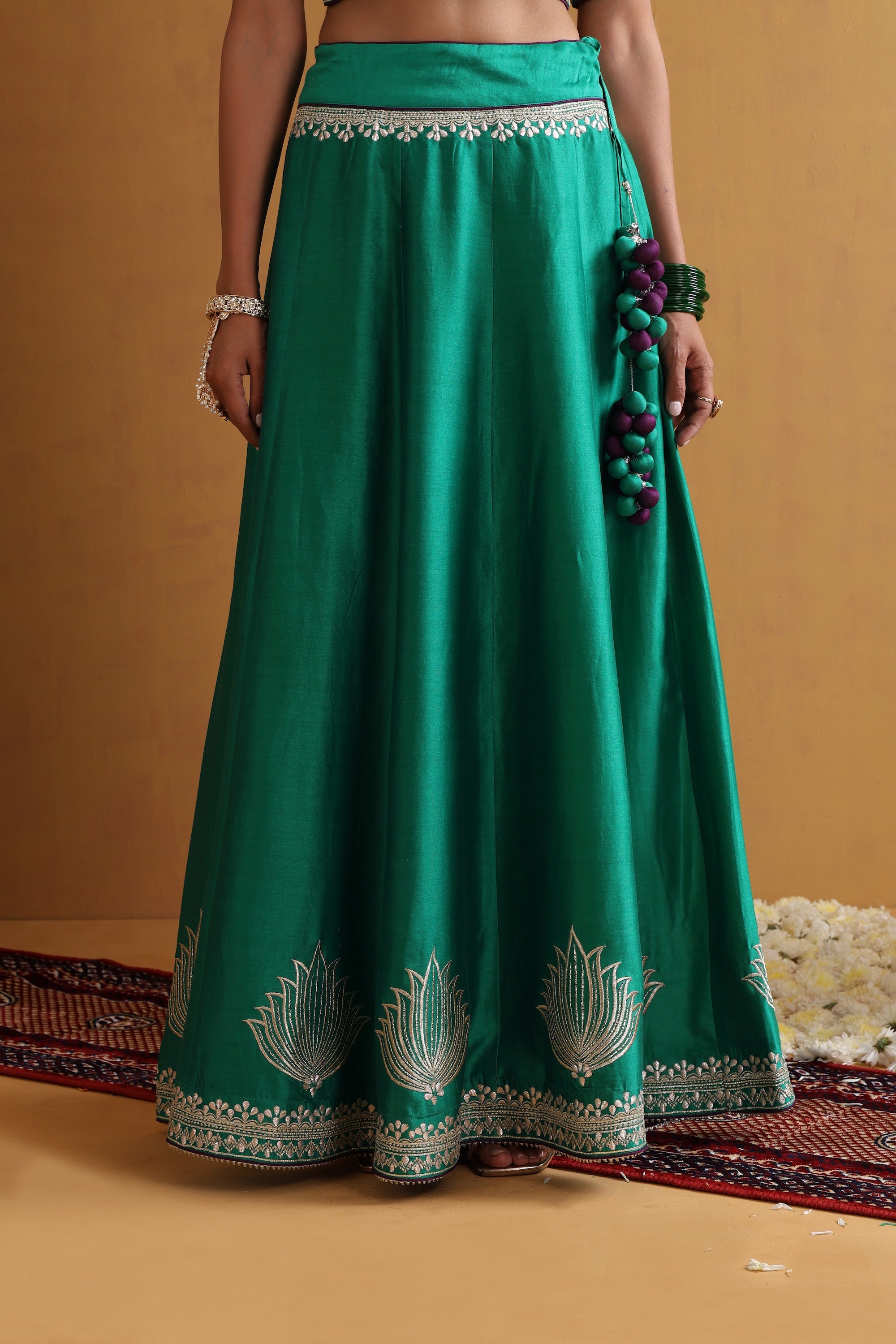 Rajani Green Embroidered Lehenga Set with Dupatta
