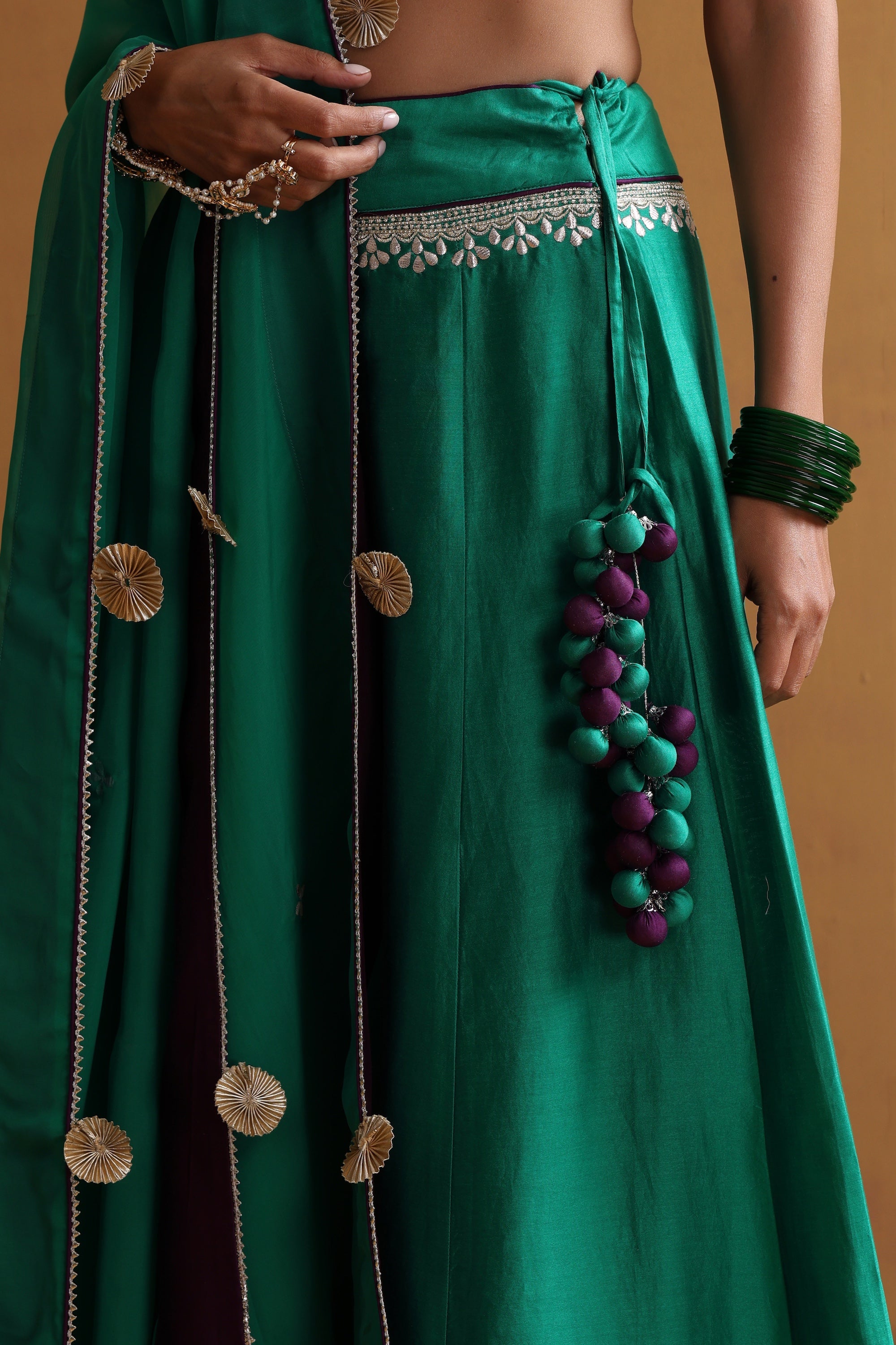 Rajani Green Embroidered Lehenga Set with Dupatta