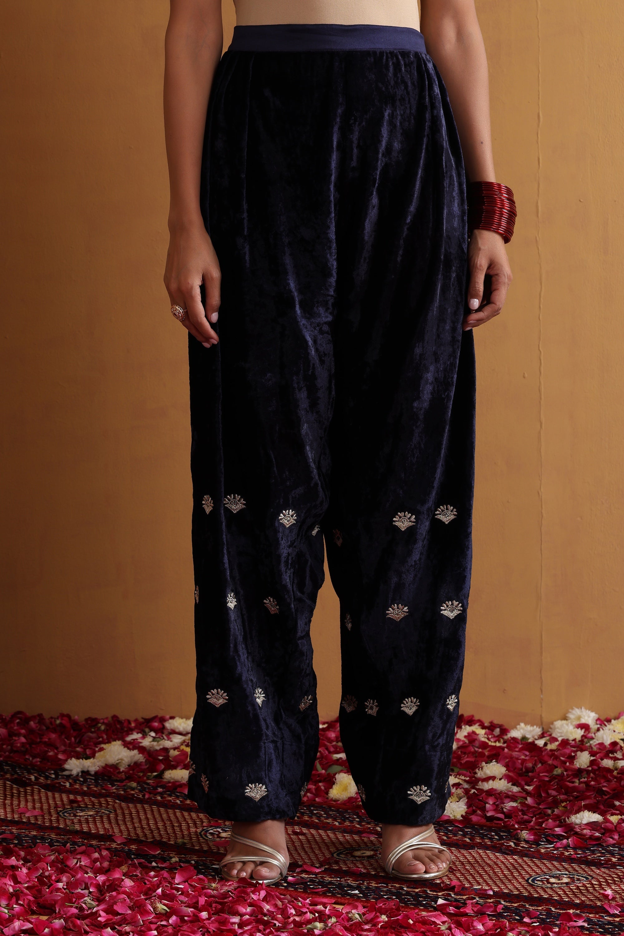 Heer Navy Blue Embroidered Kurta Set with Dupatta
