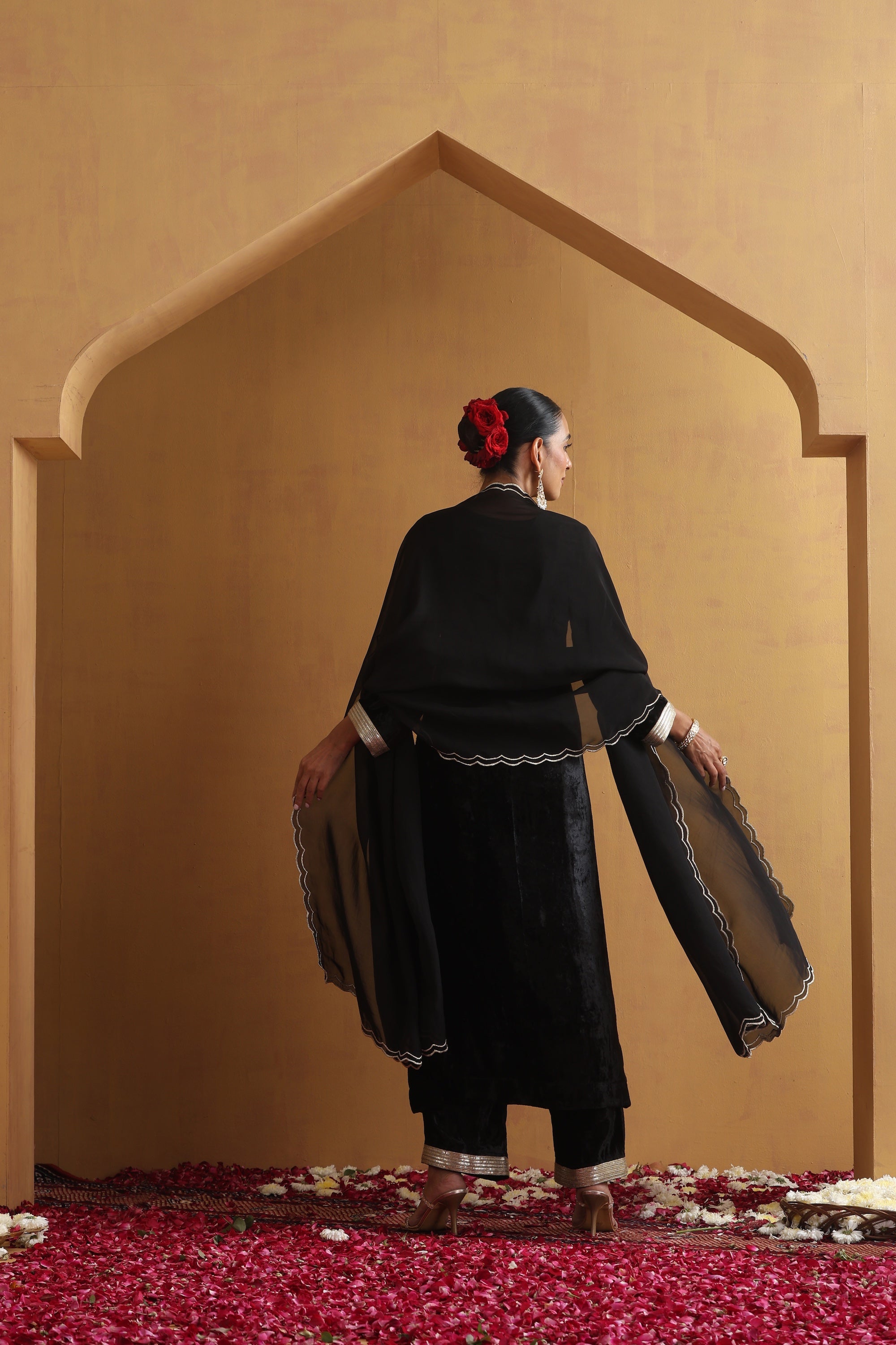 Samiksha Black Embroidered Kurta Set with Dupatta