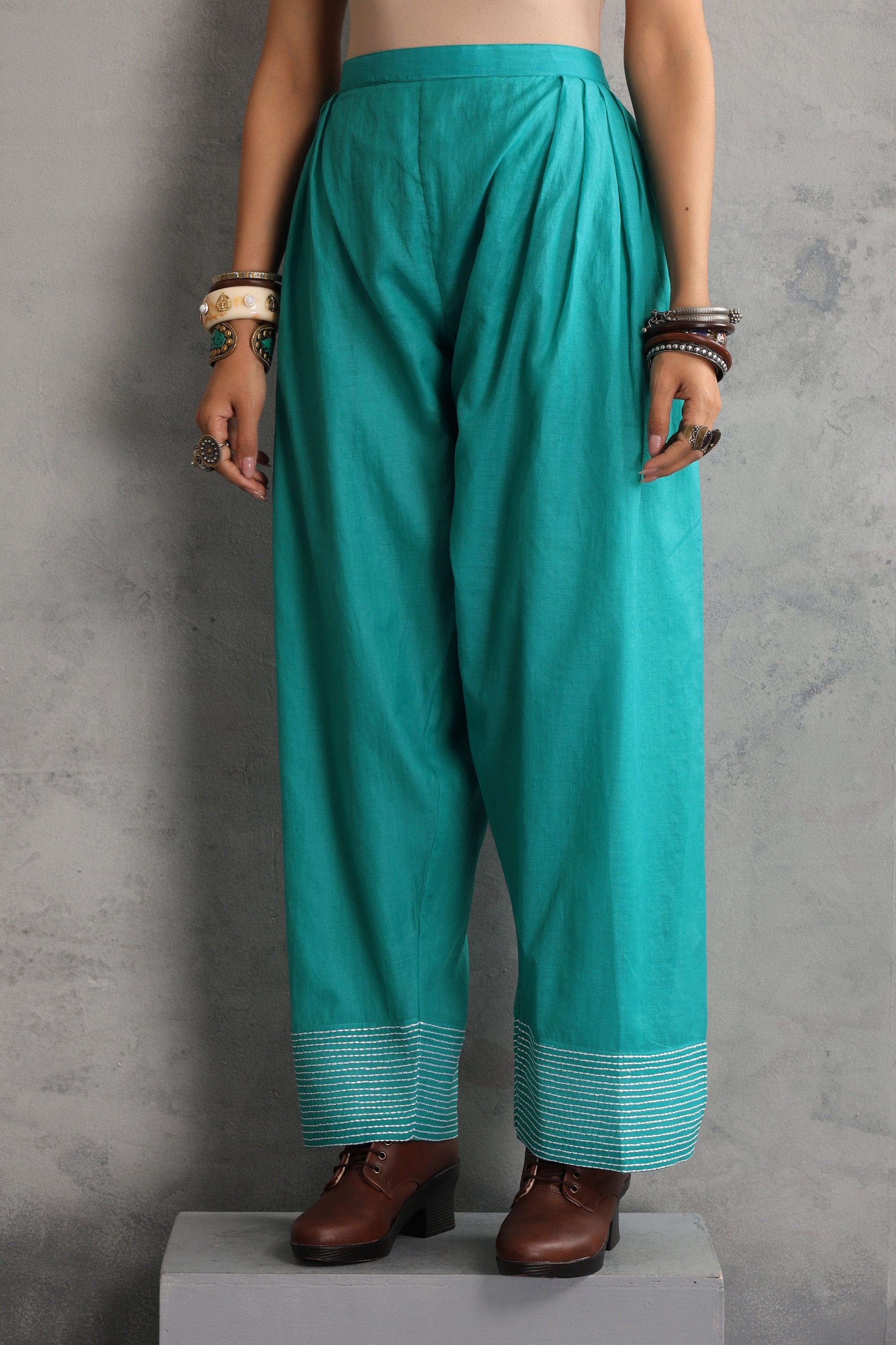 Niyora Teal Embroidered Co-ord Set