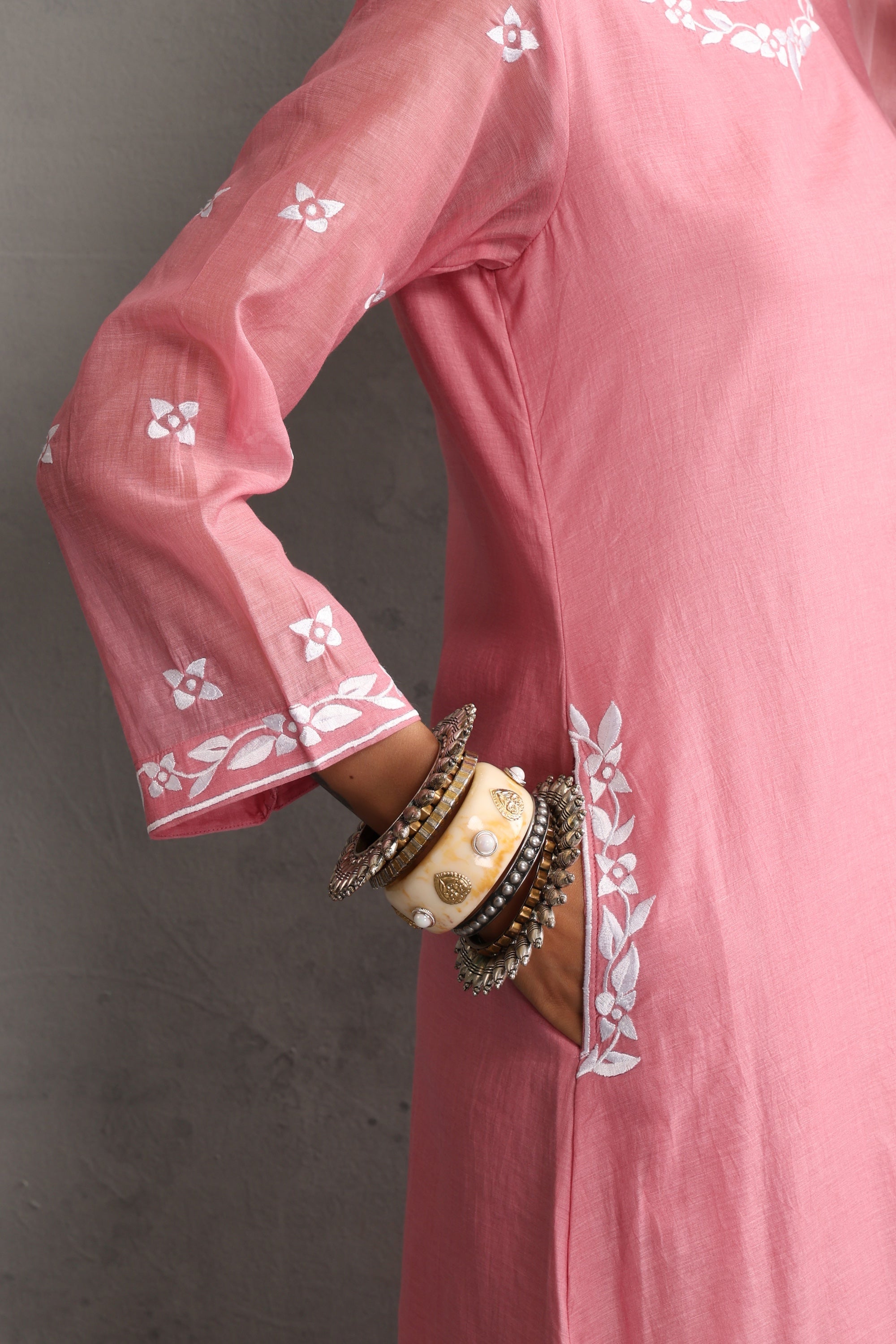 Tiffany Pink Embroidered Kaftan