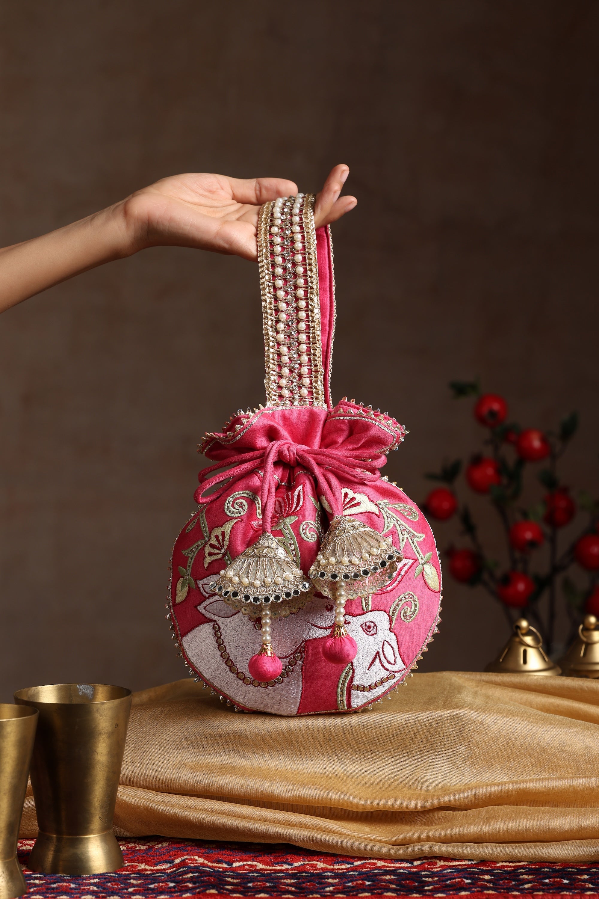 Sui Kala Pal Pink Embroidered Potli Bag