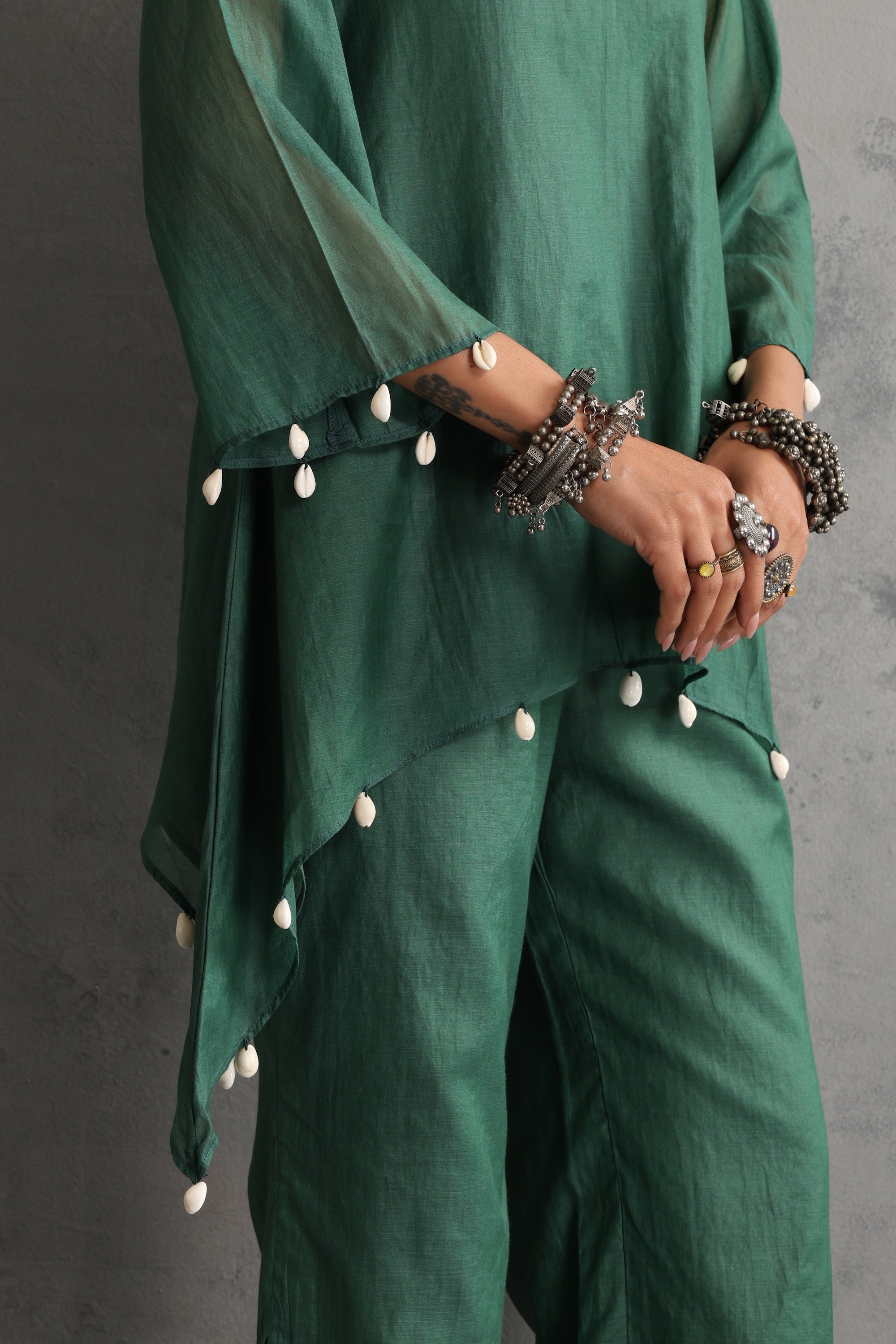 Sunrise Deep Green Embroidered Co-ord Set