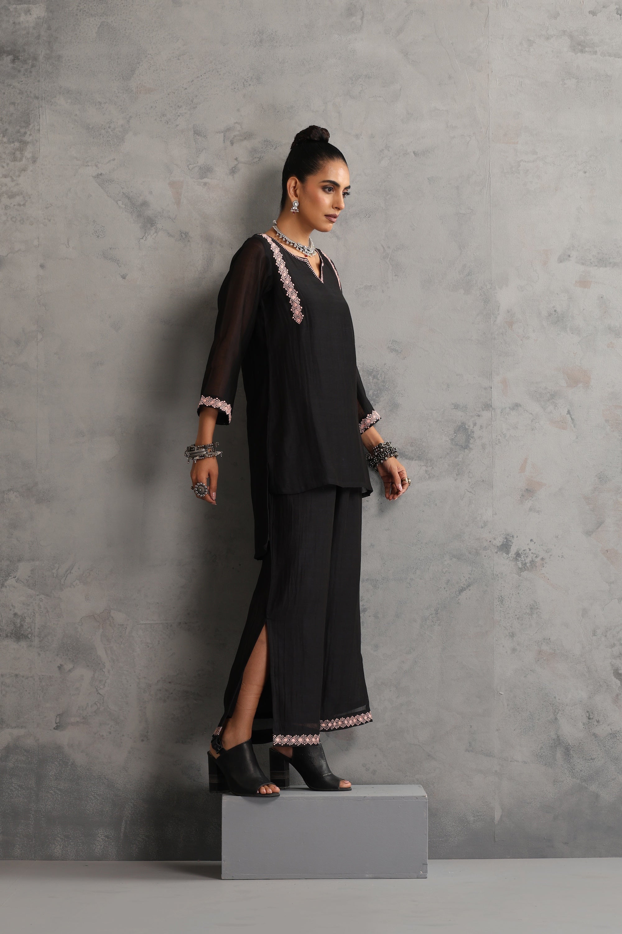 Aurika Black Embroidered Co-ord Set