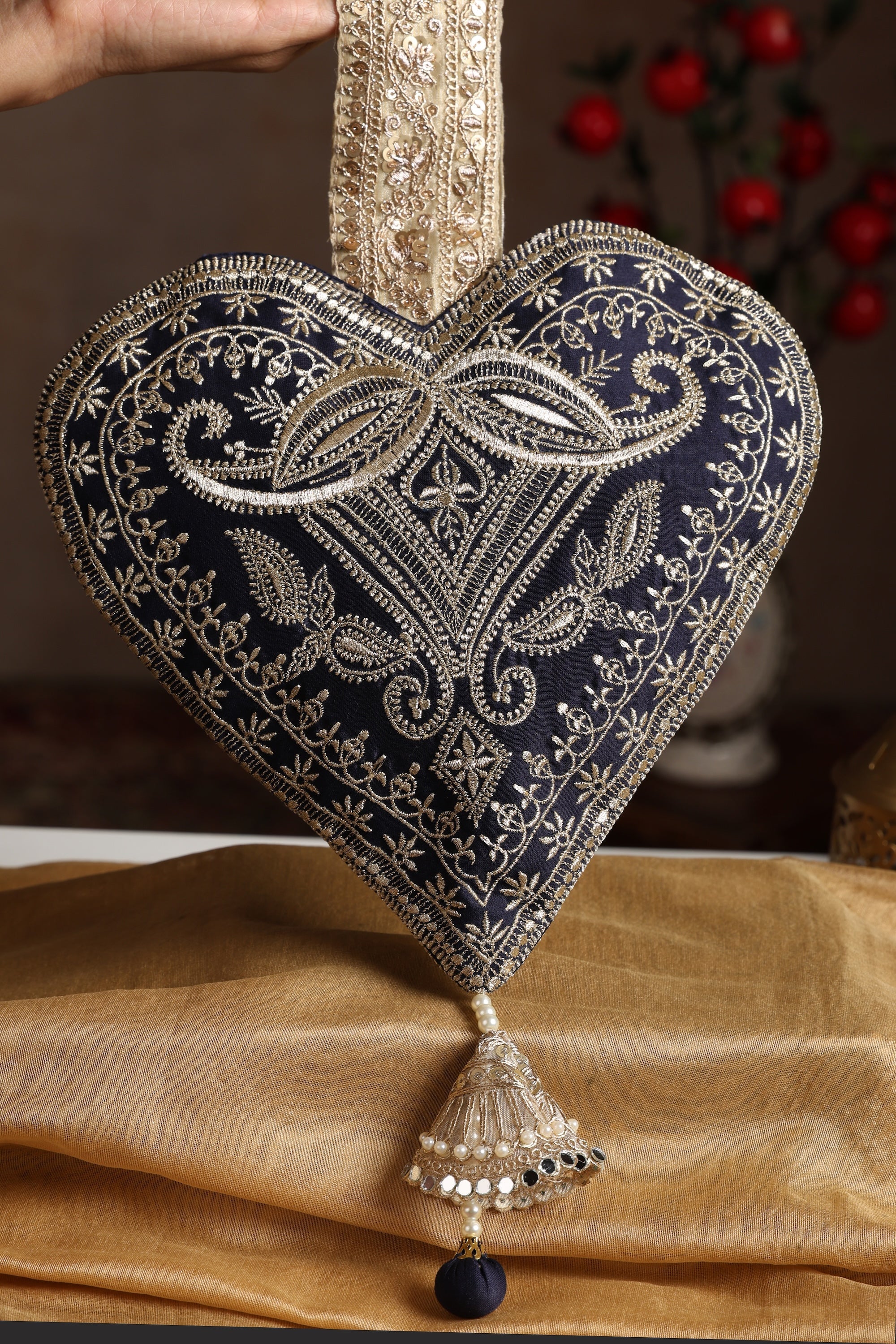 Sui Kala Baagh Navy Blue Embroidered Bag