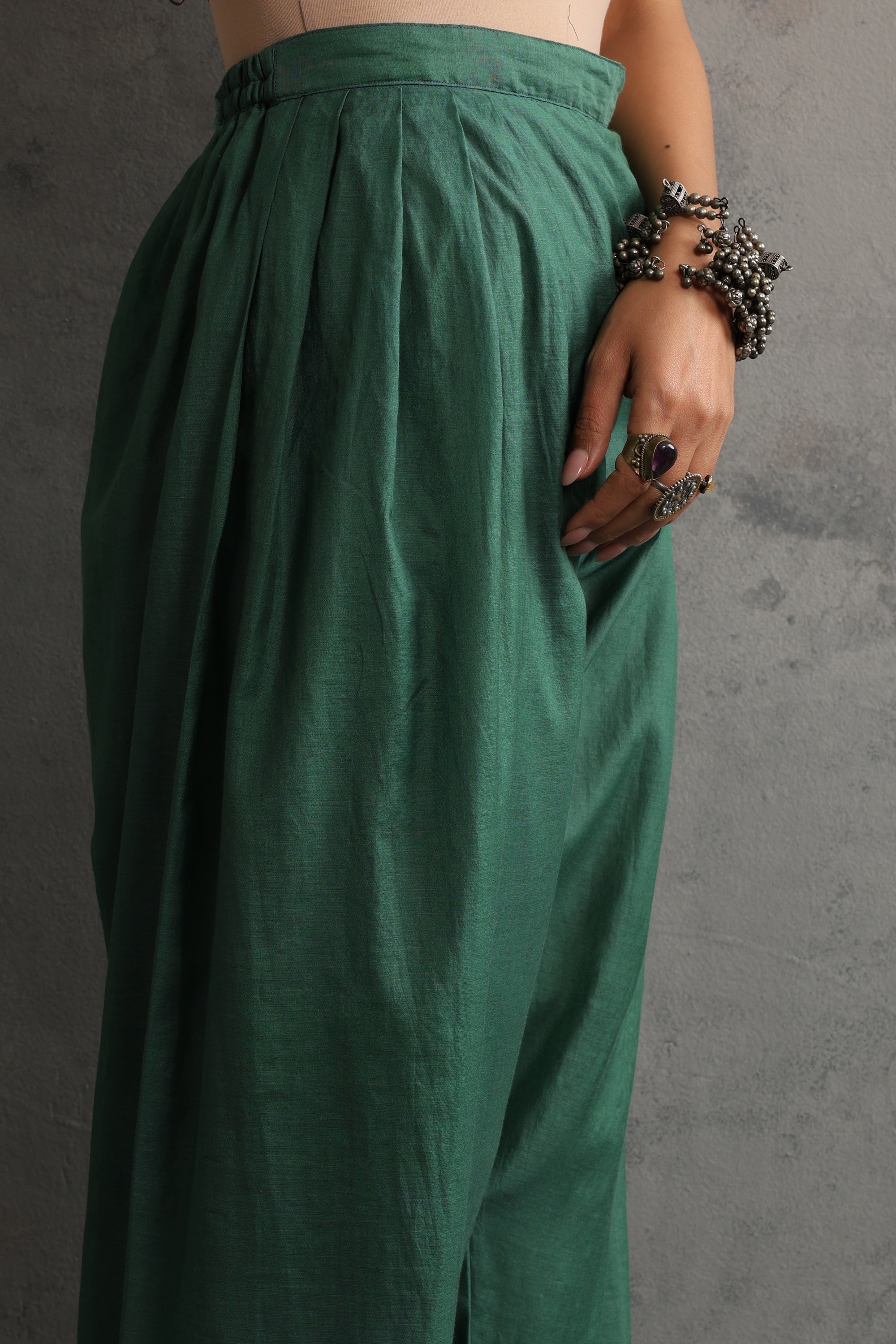 Indali Deep Green Embroidered Kurta Set with Dupatta