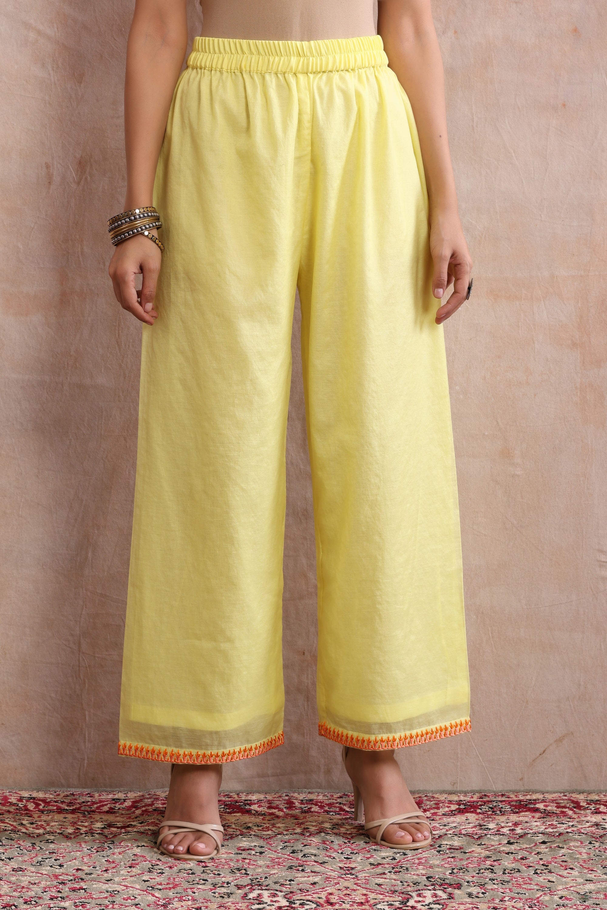 Dham Yellow Embroidered Kurta Set with Dupatta