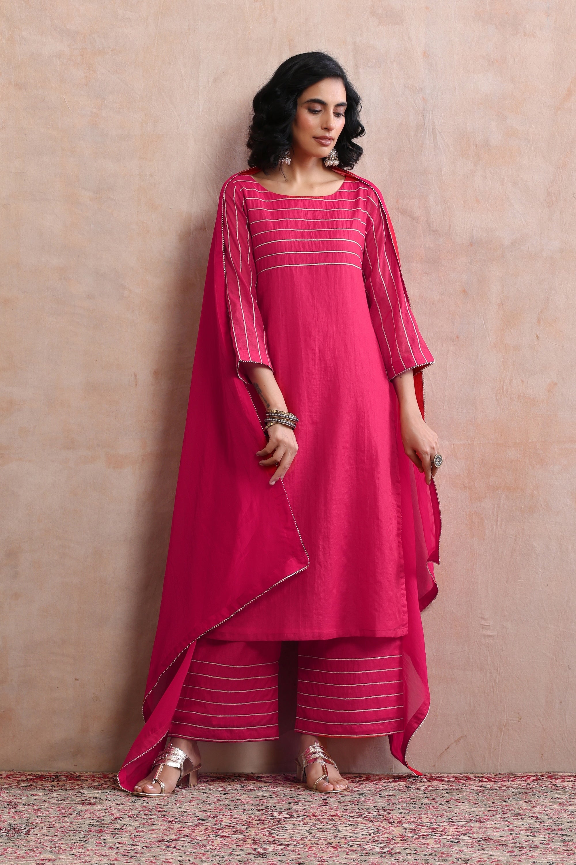 Satya Red Kurta Set with Dupatta