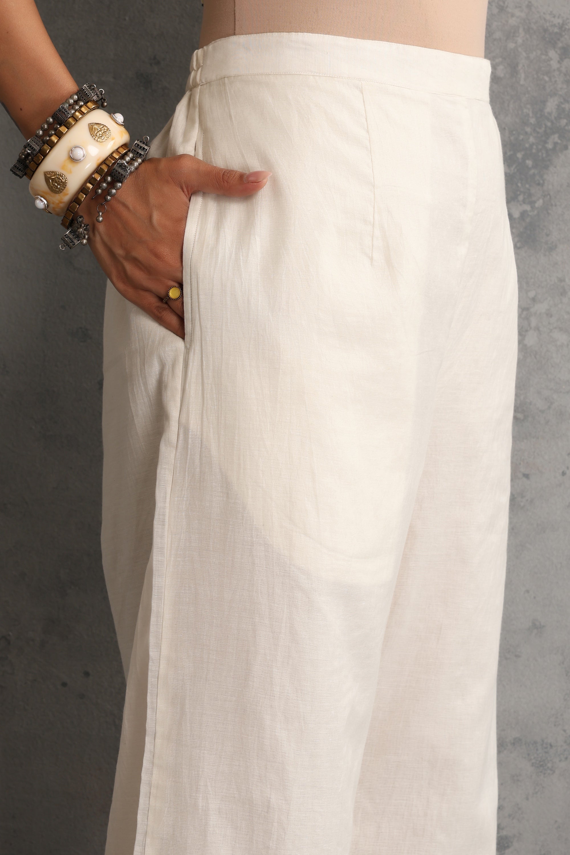 Navira Off White Embroidered Kurta Set with Dupatta