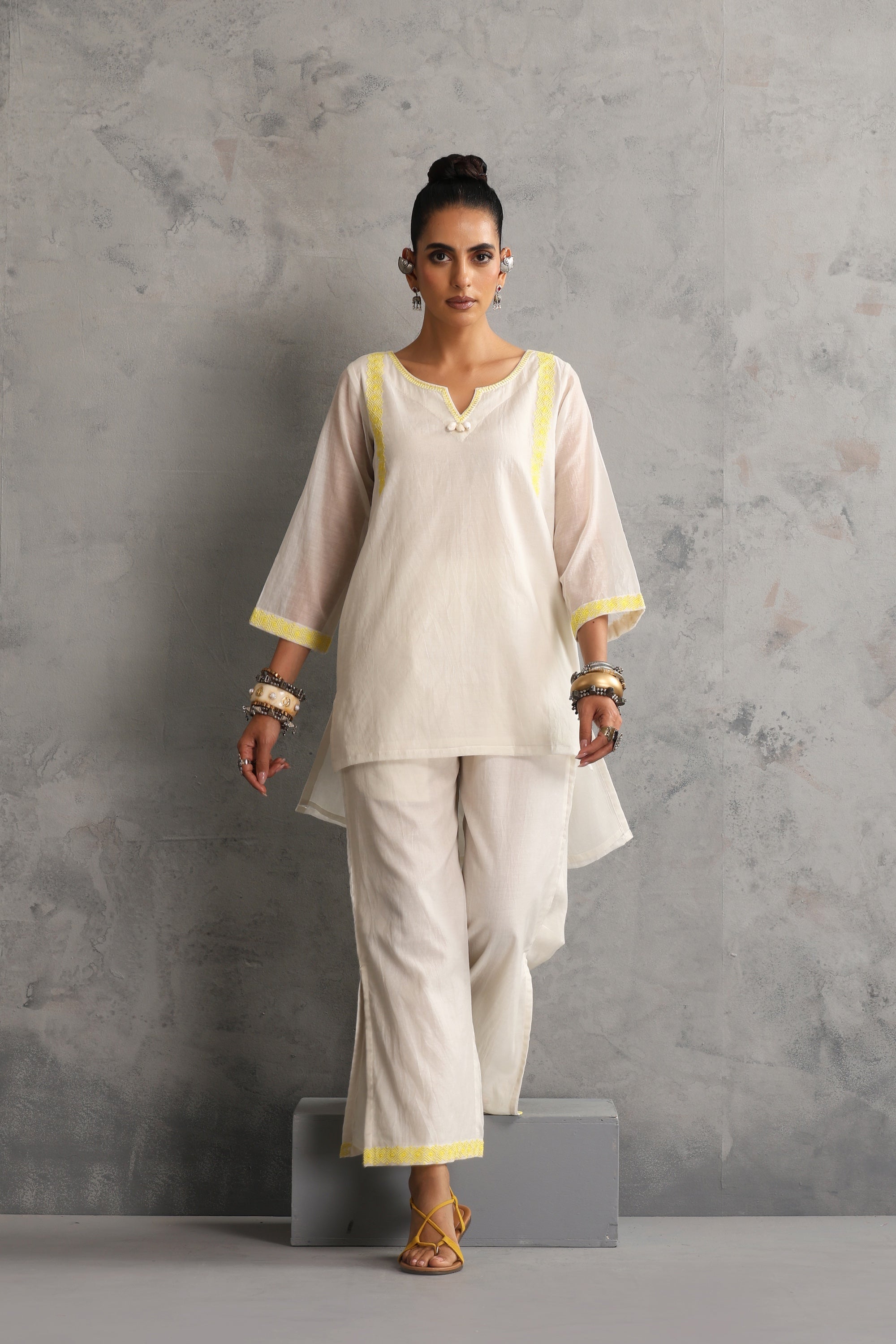 Alana Off White Embroidered Co-ord Set