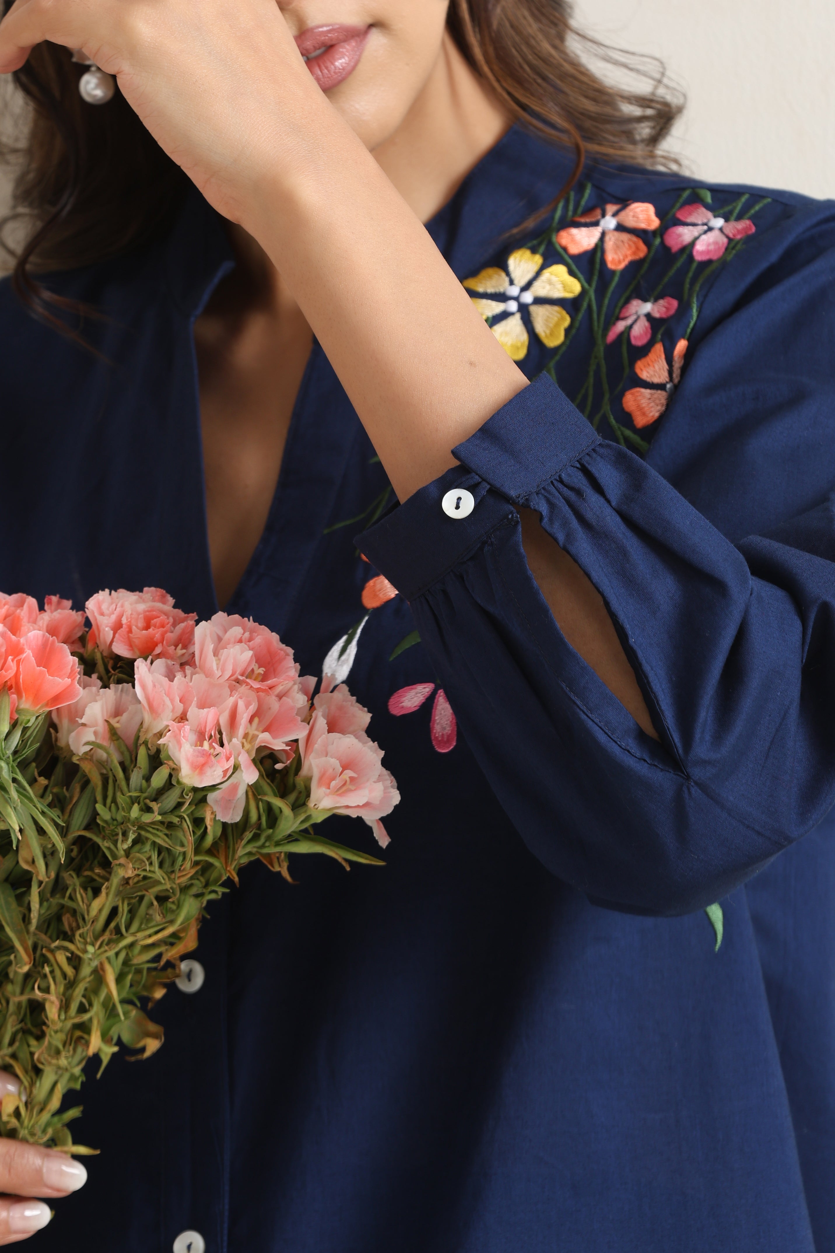 Melissa Indigo Embroidered Co-ord Set