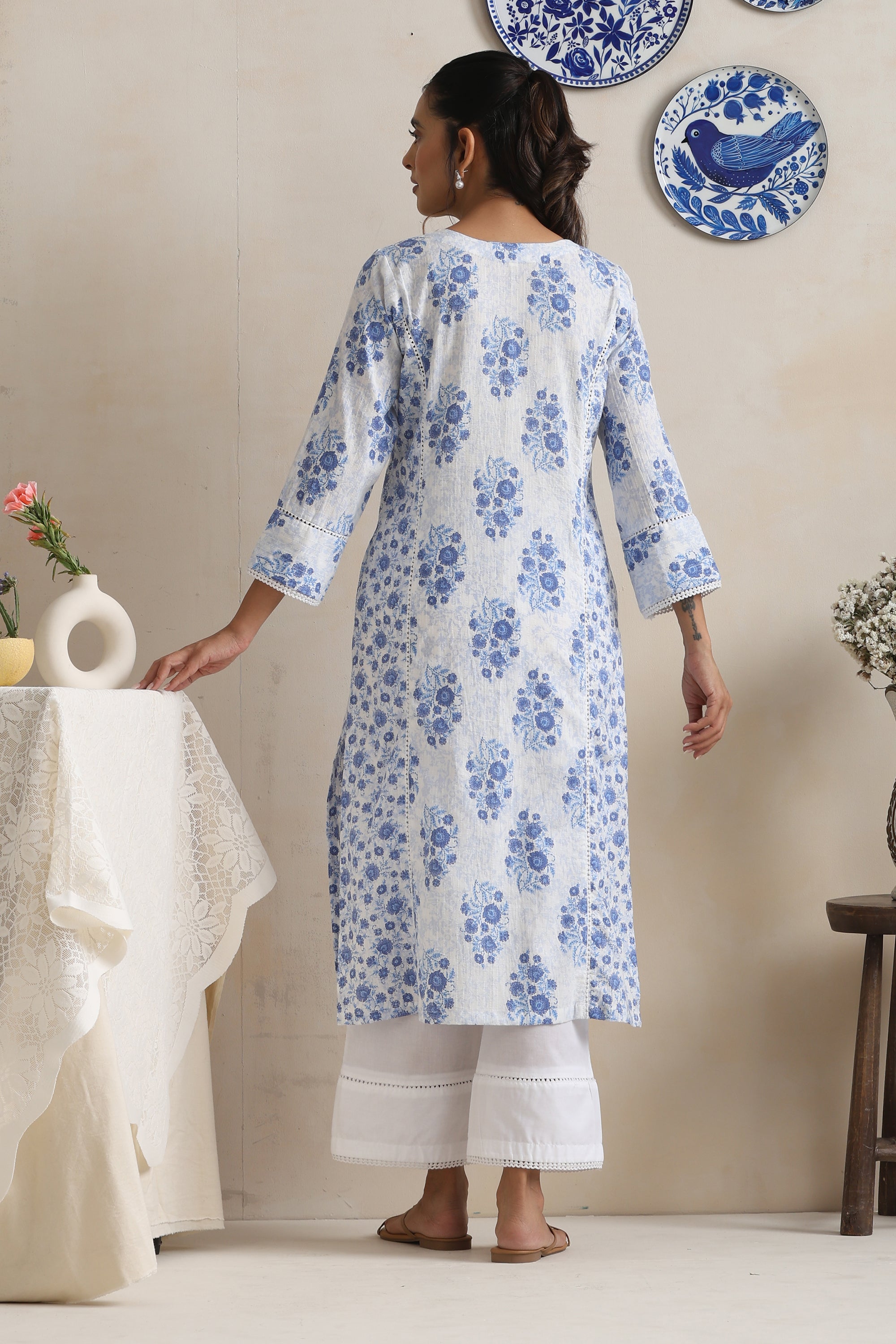 Alison Blue Floral Kurta Set