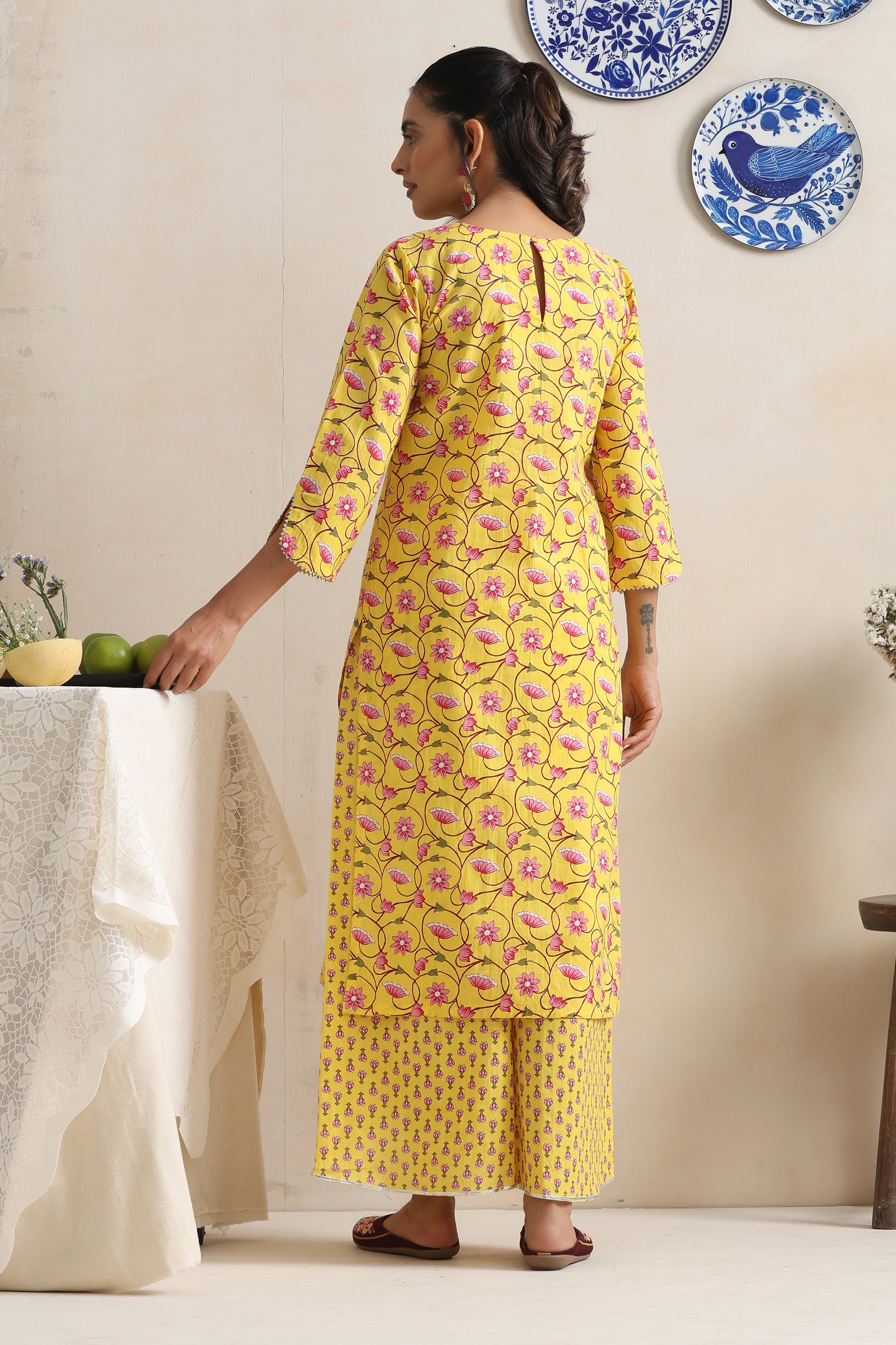 Aspen Yellow Floral Kurta Set