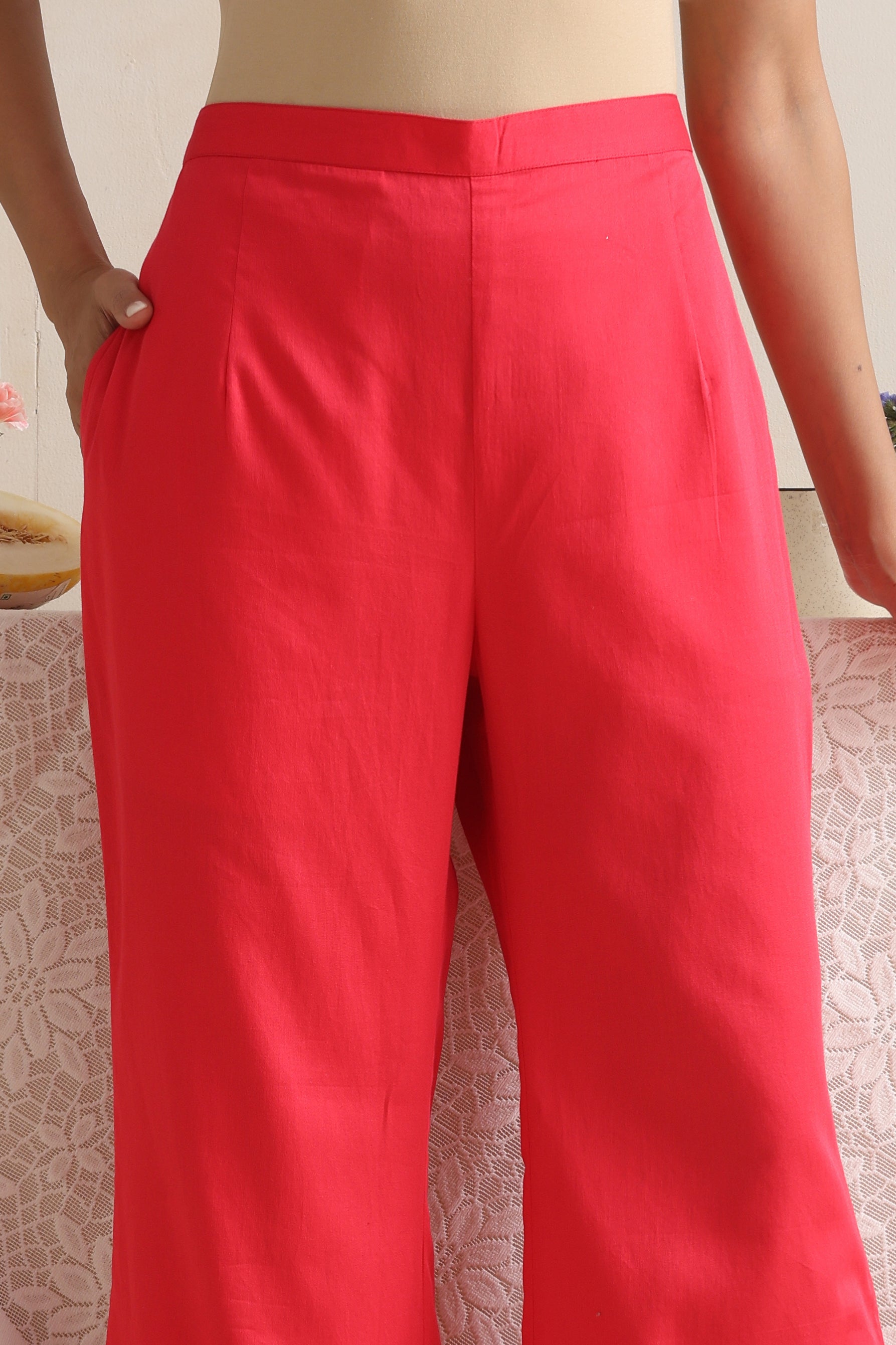 Reine Red Embroidered Kurta Set