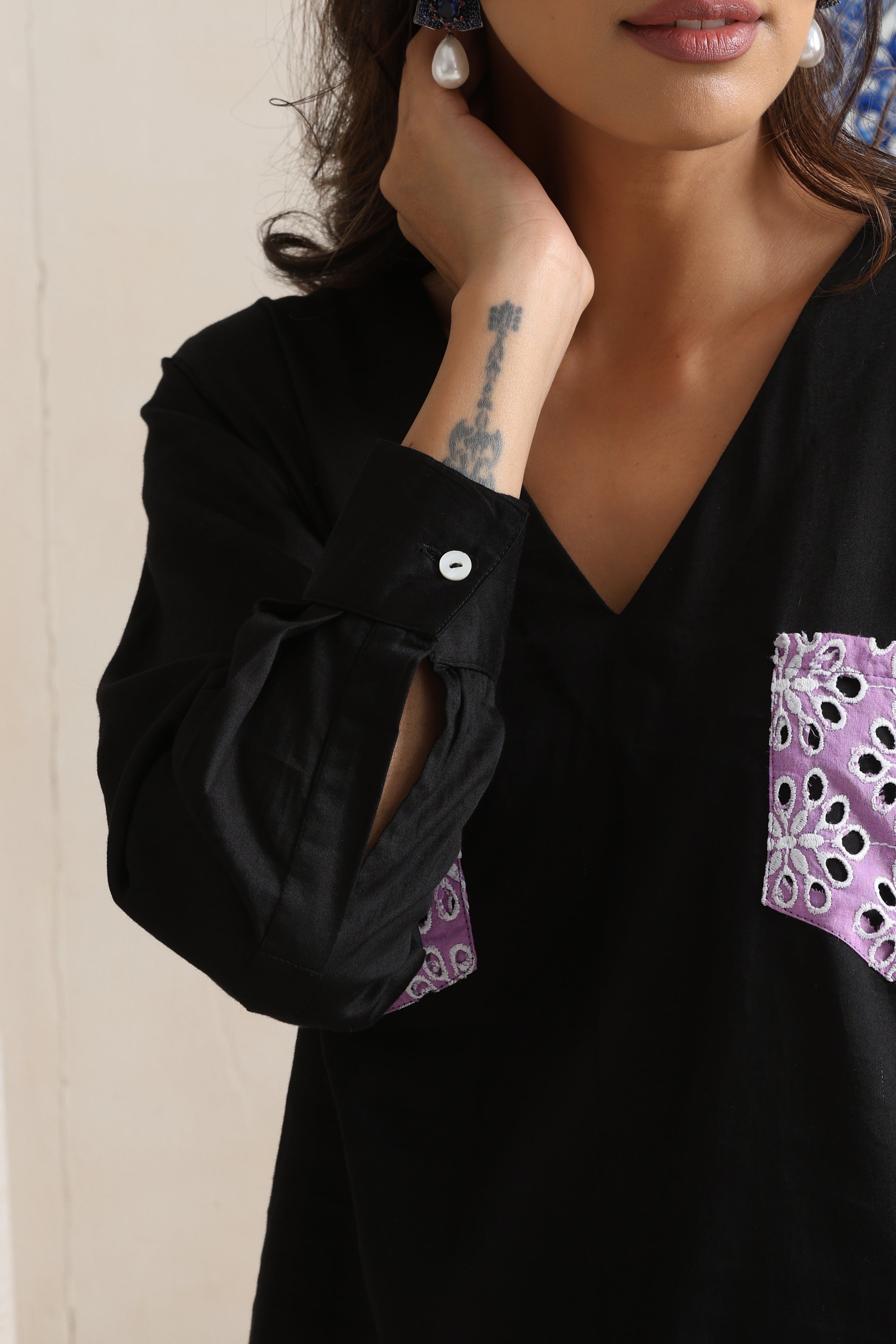 Kendra Black & Purple Co-ord Set