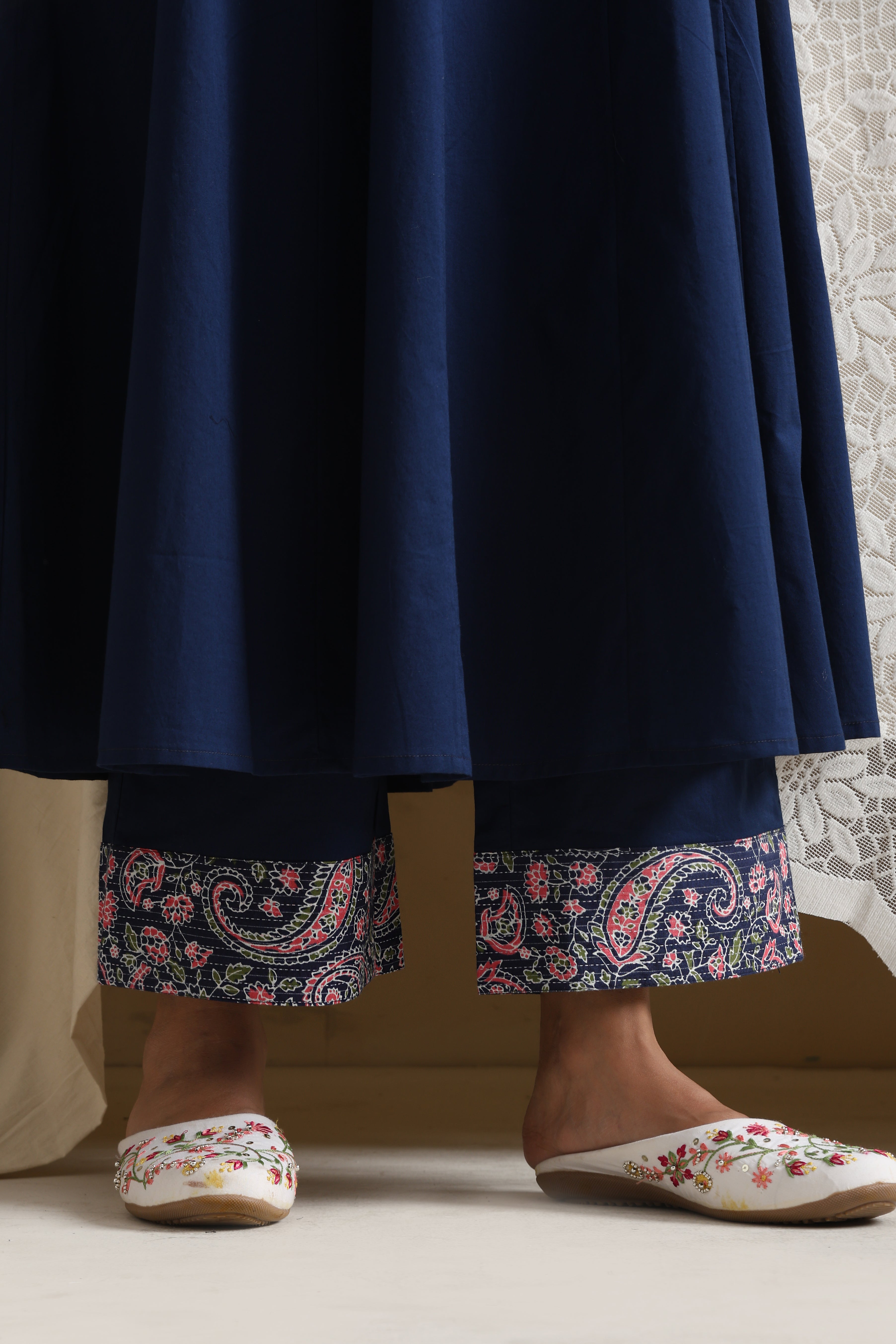 Leona Indigo Paisley Anarkali Set