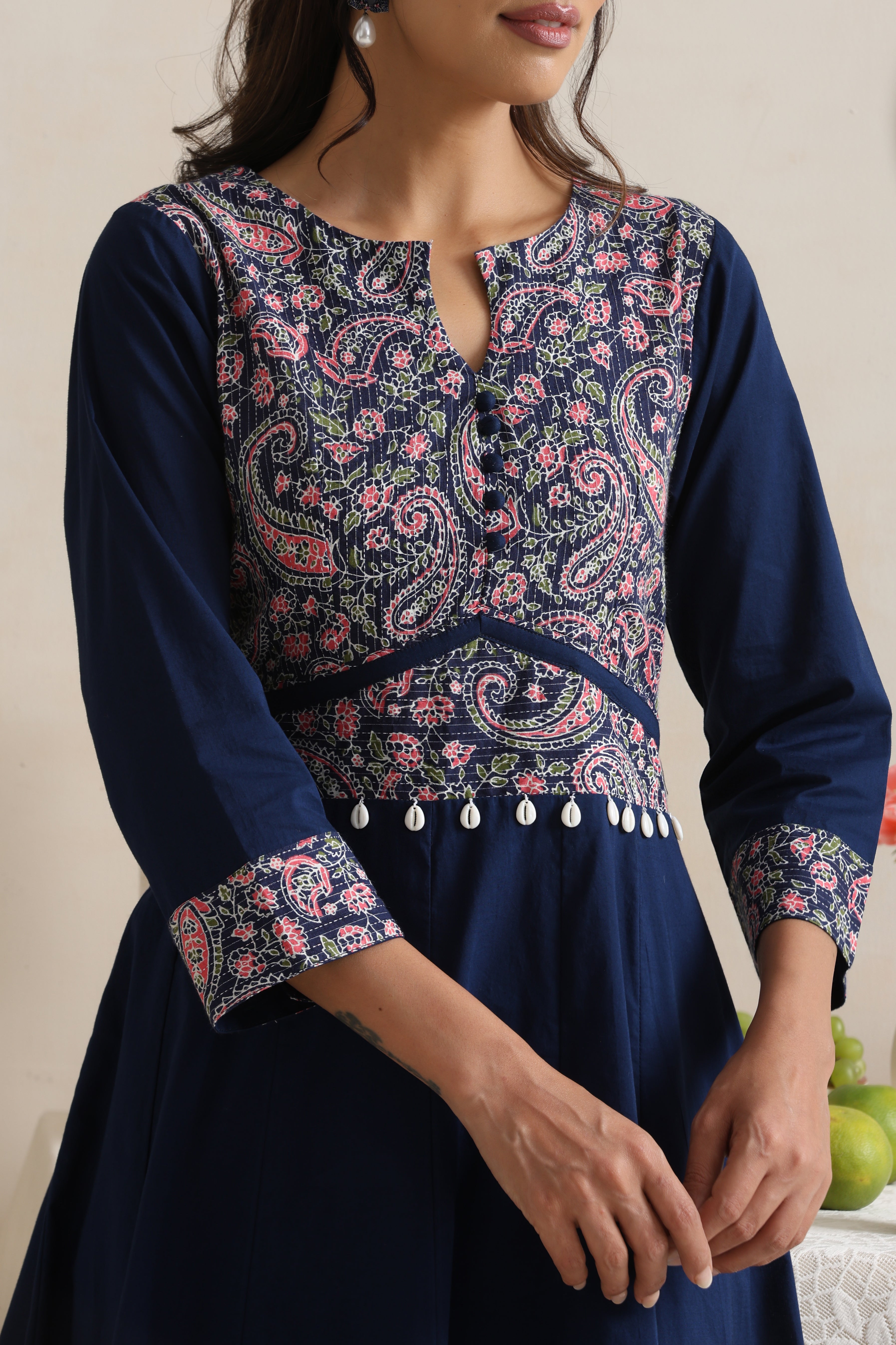 Leona Indigo Paisley Anarkali Set
