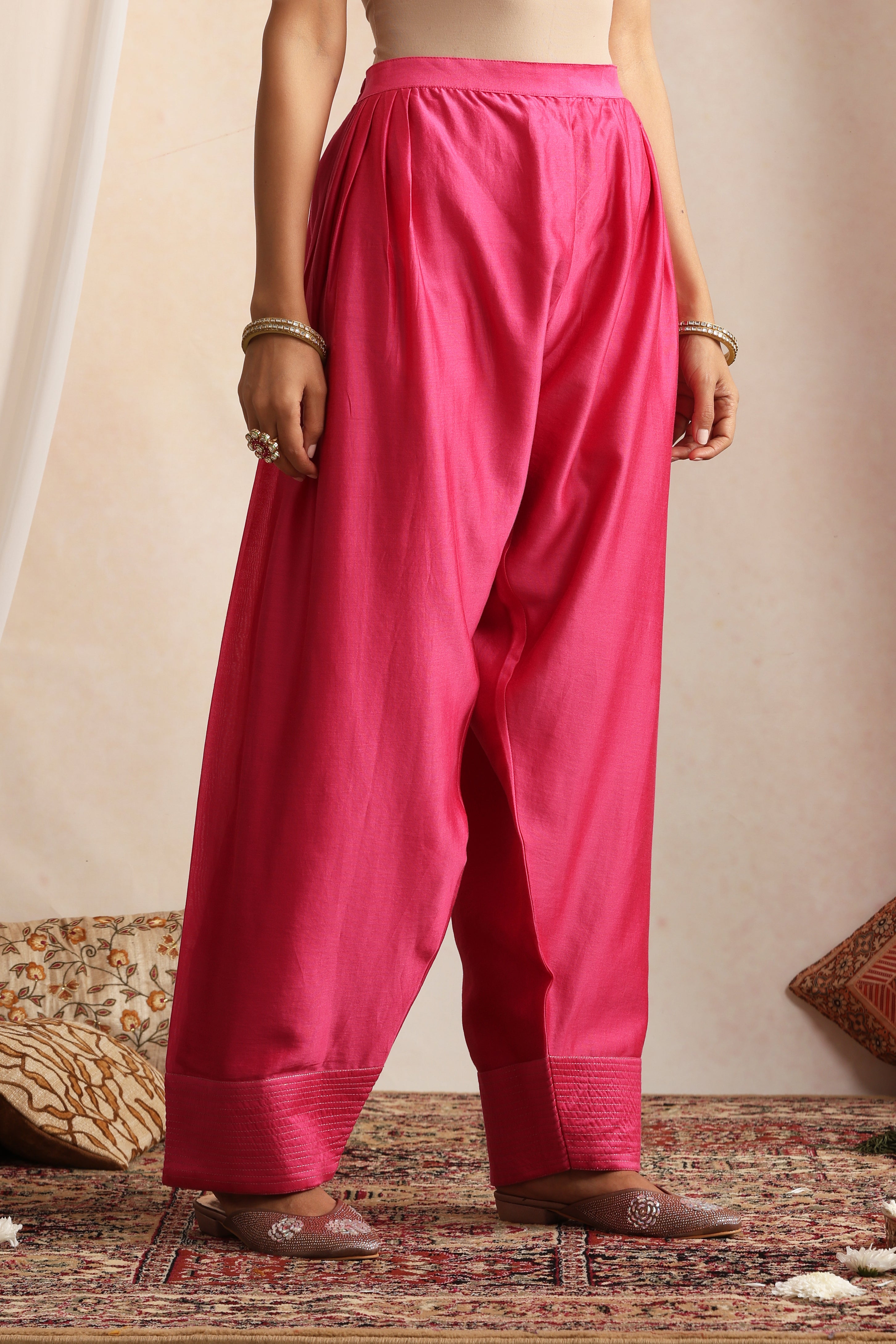 Khwaab Magenta Embroidered Kurta Set with Dupatta
