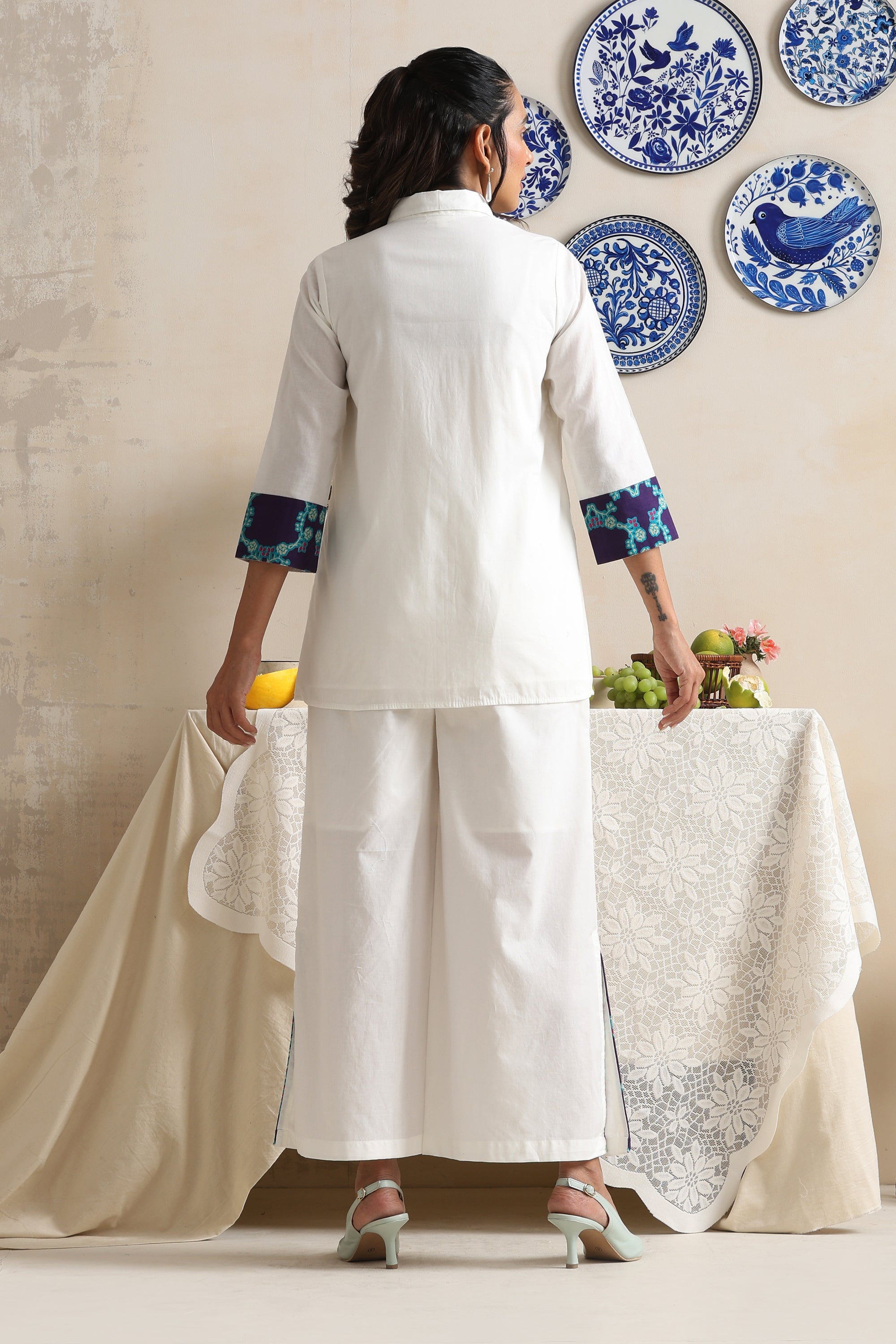 Alora White & Purple Co-ord Set