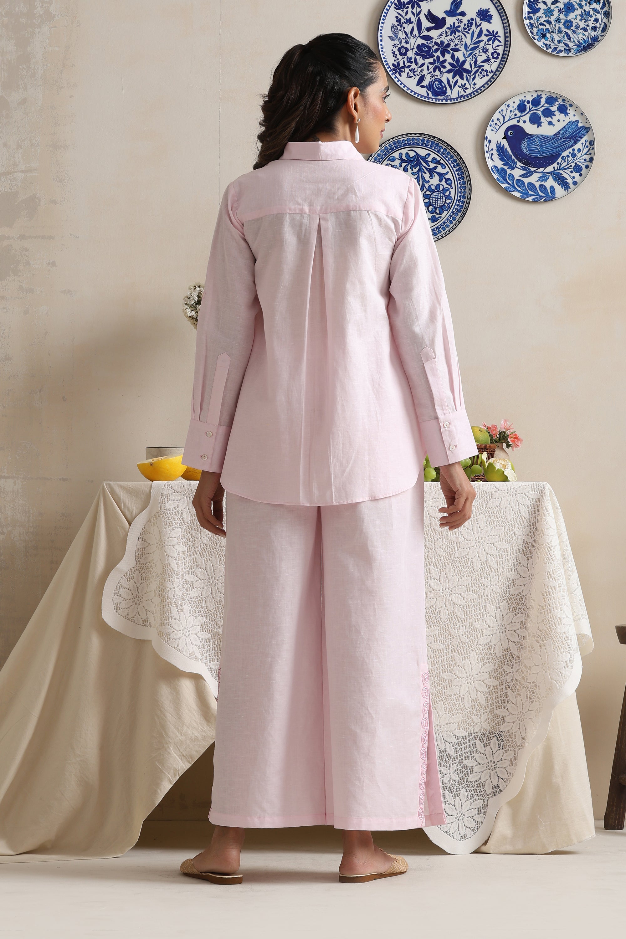 Ivory Pink Embroidered Co-ord Set