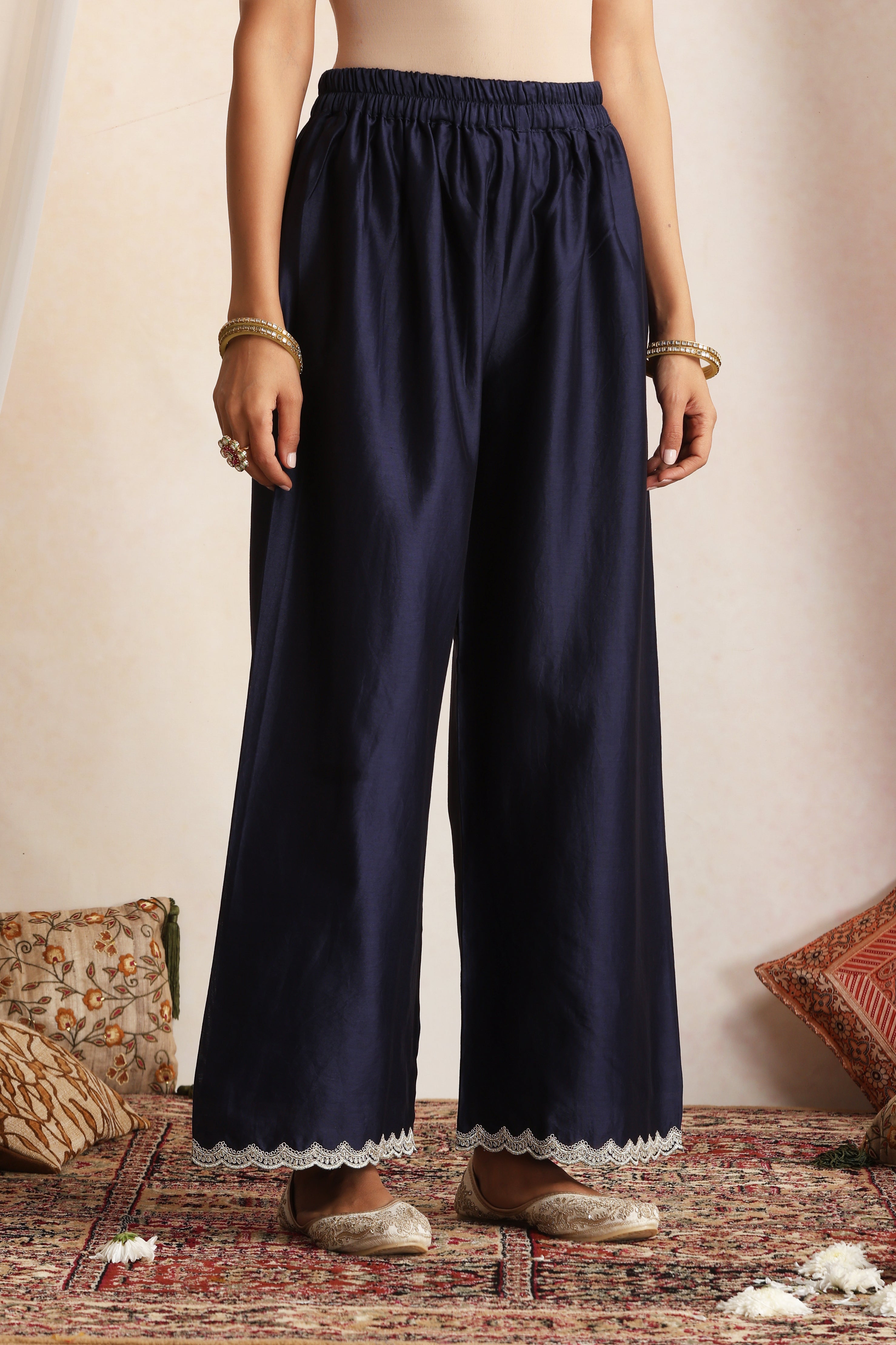 Sabiha Navy Blue Embroidered Kurta Set with Dupatta