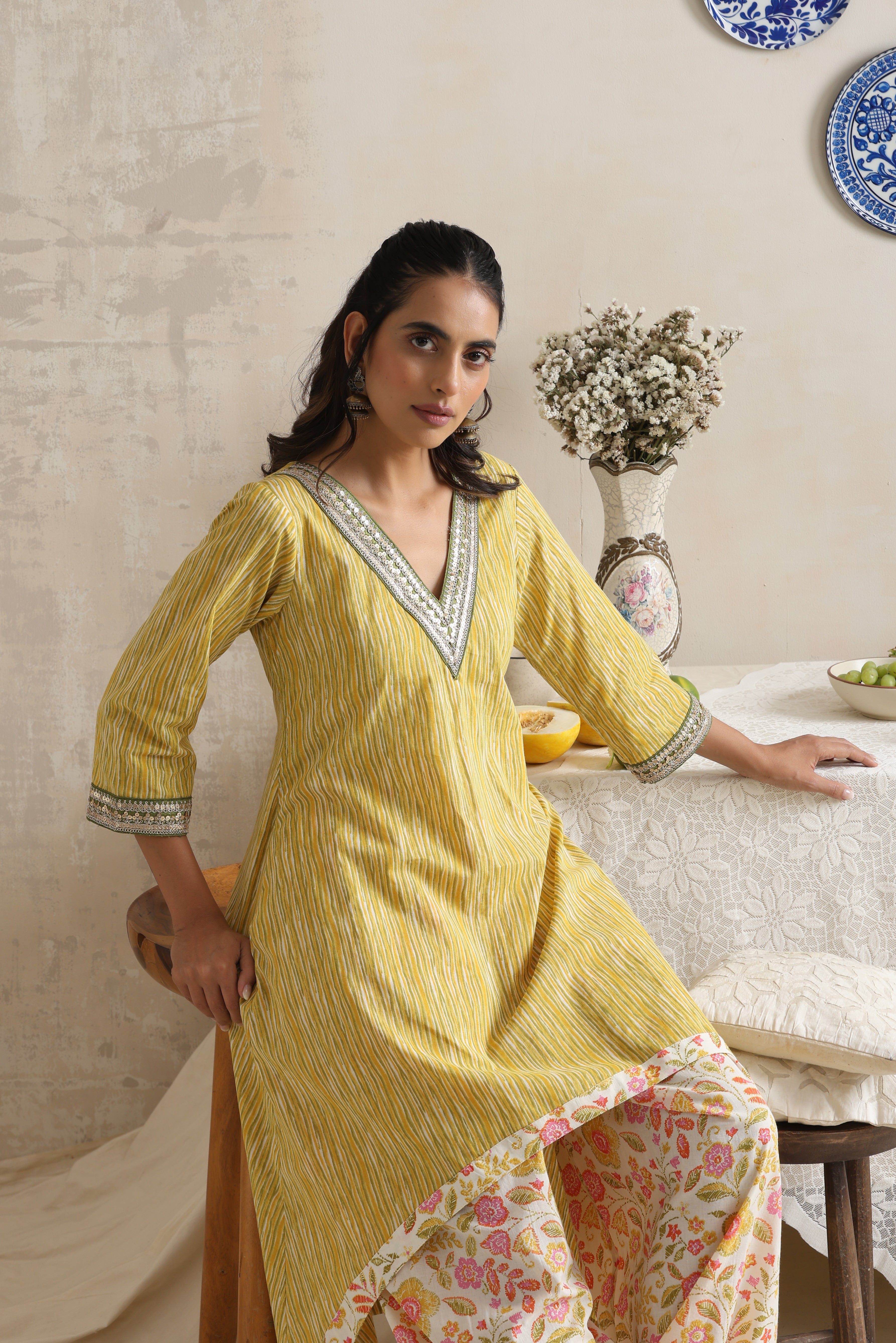 Every Yellow Floral Kurta Set