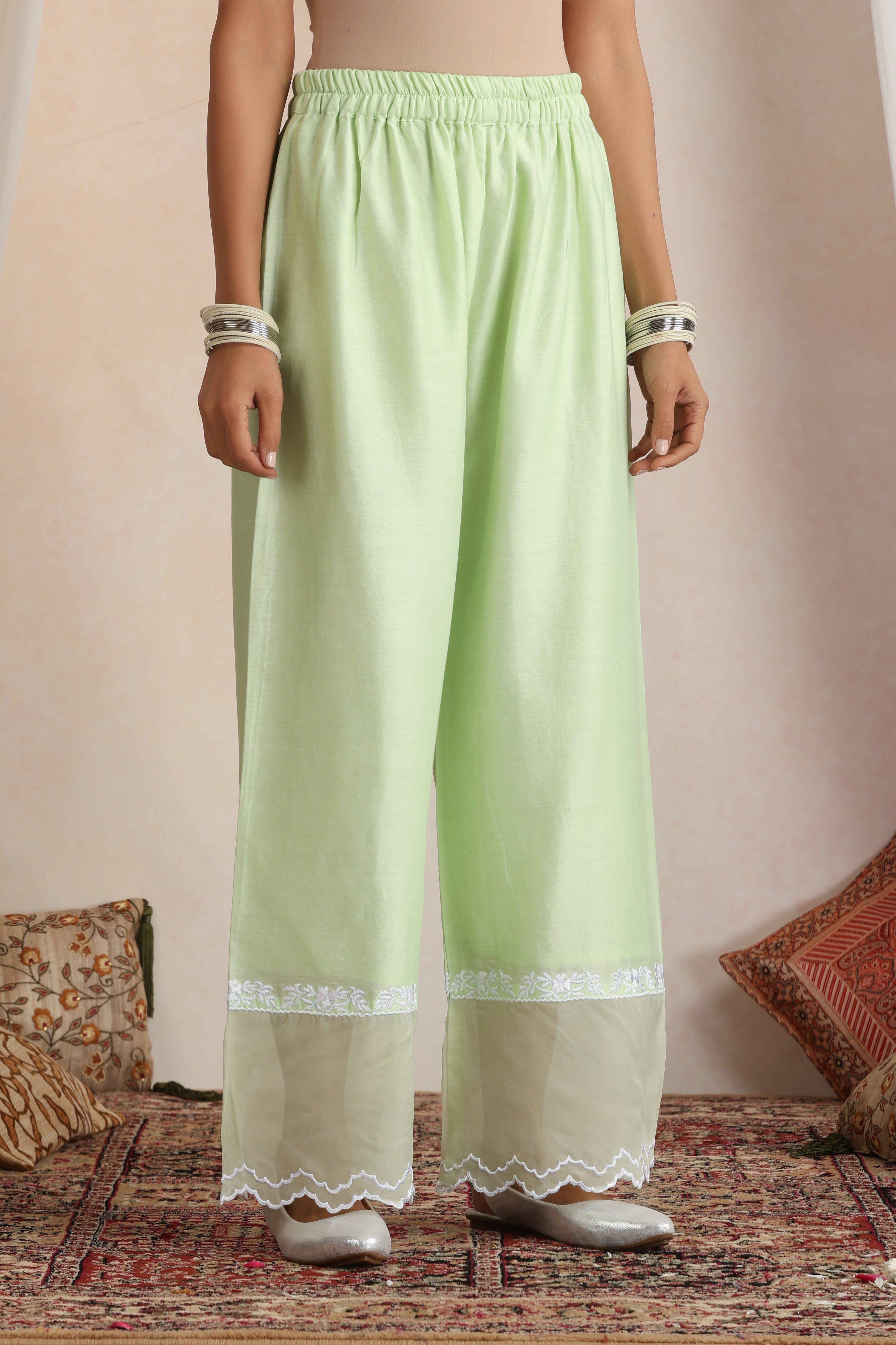 Devika Pastel Green Embroidered Kurta Set with Dupatta