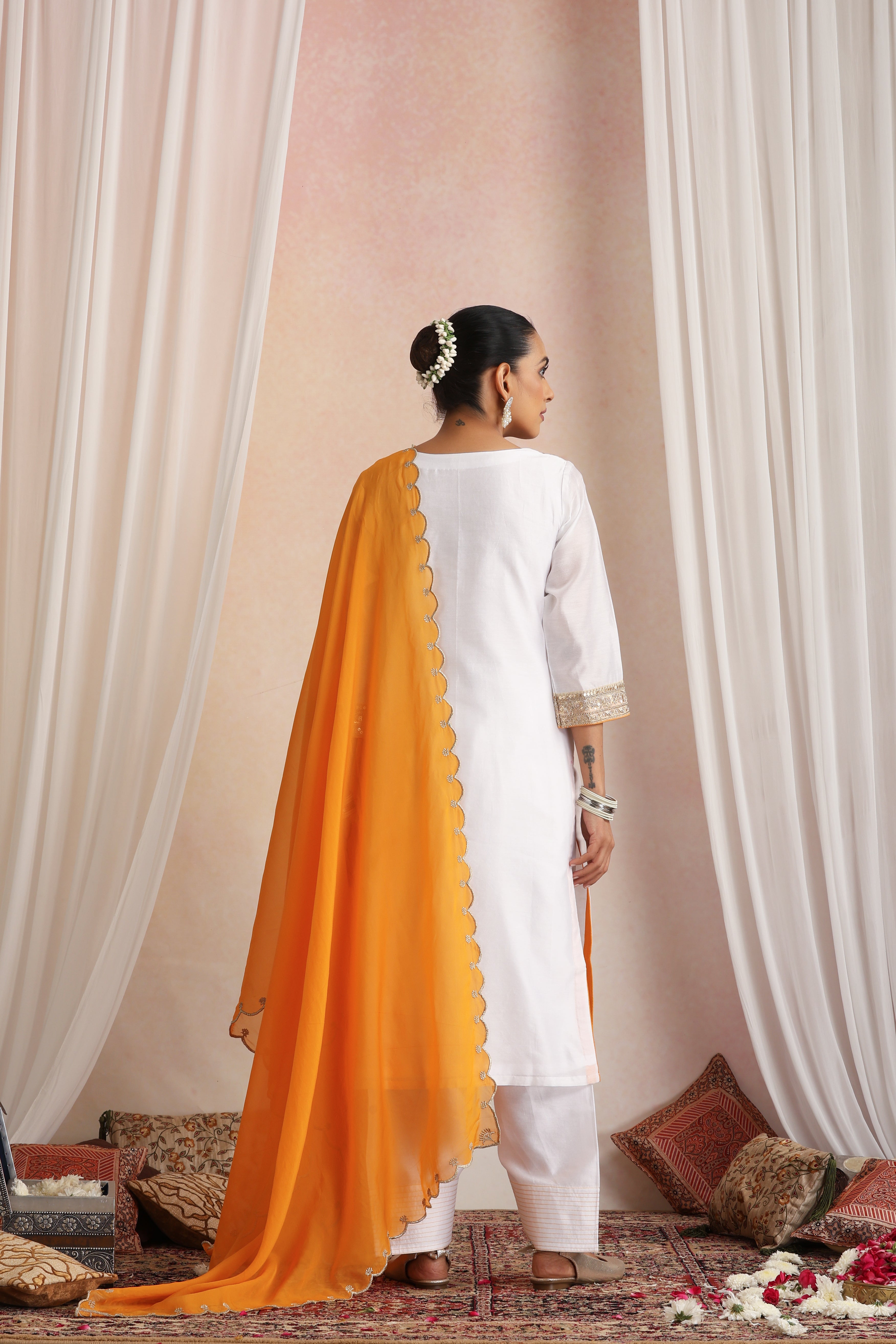 Chandini White Kurta Set with Dupatta