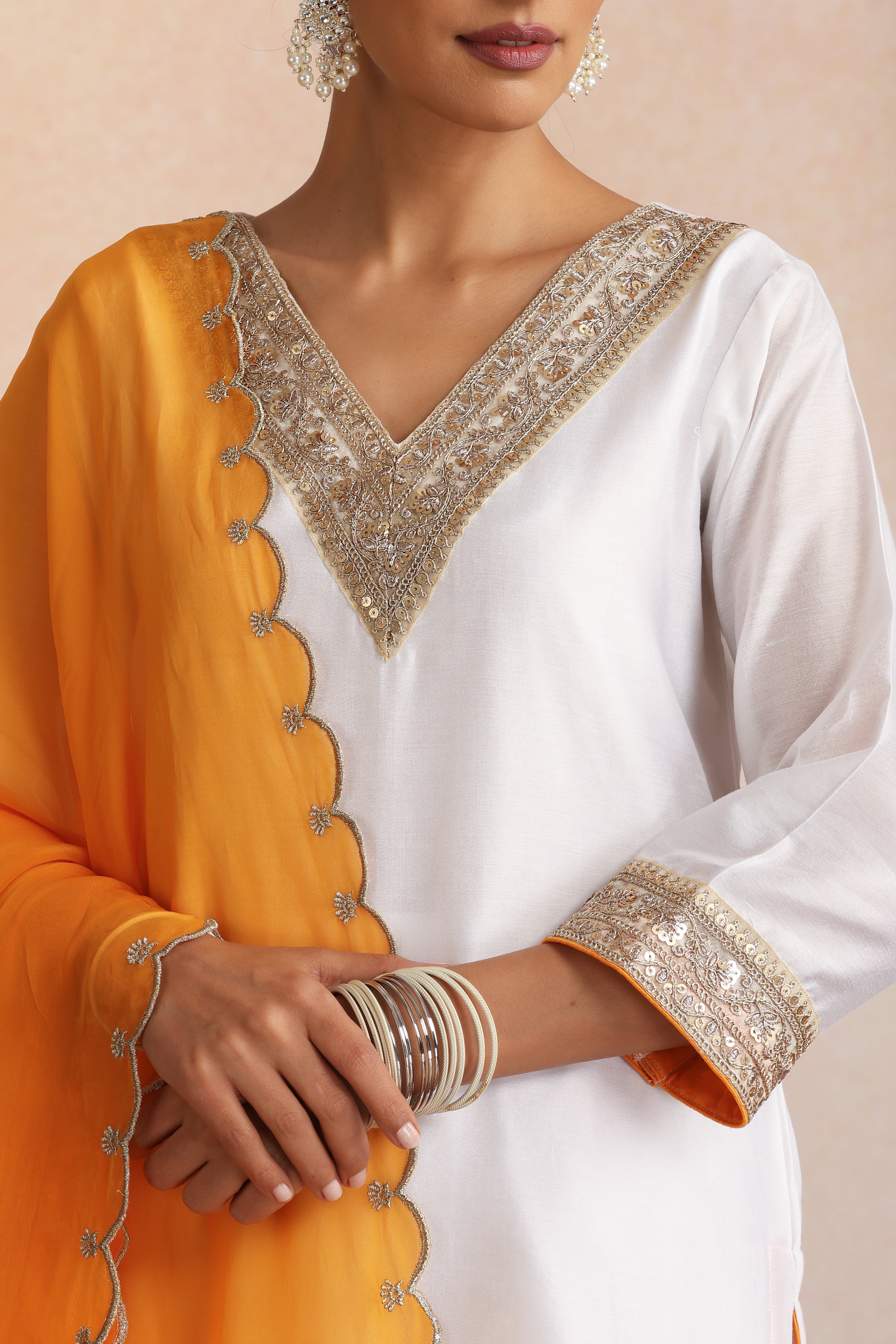 Chandini White Kurta Set with Dupatta