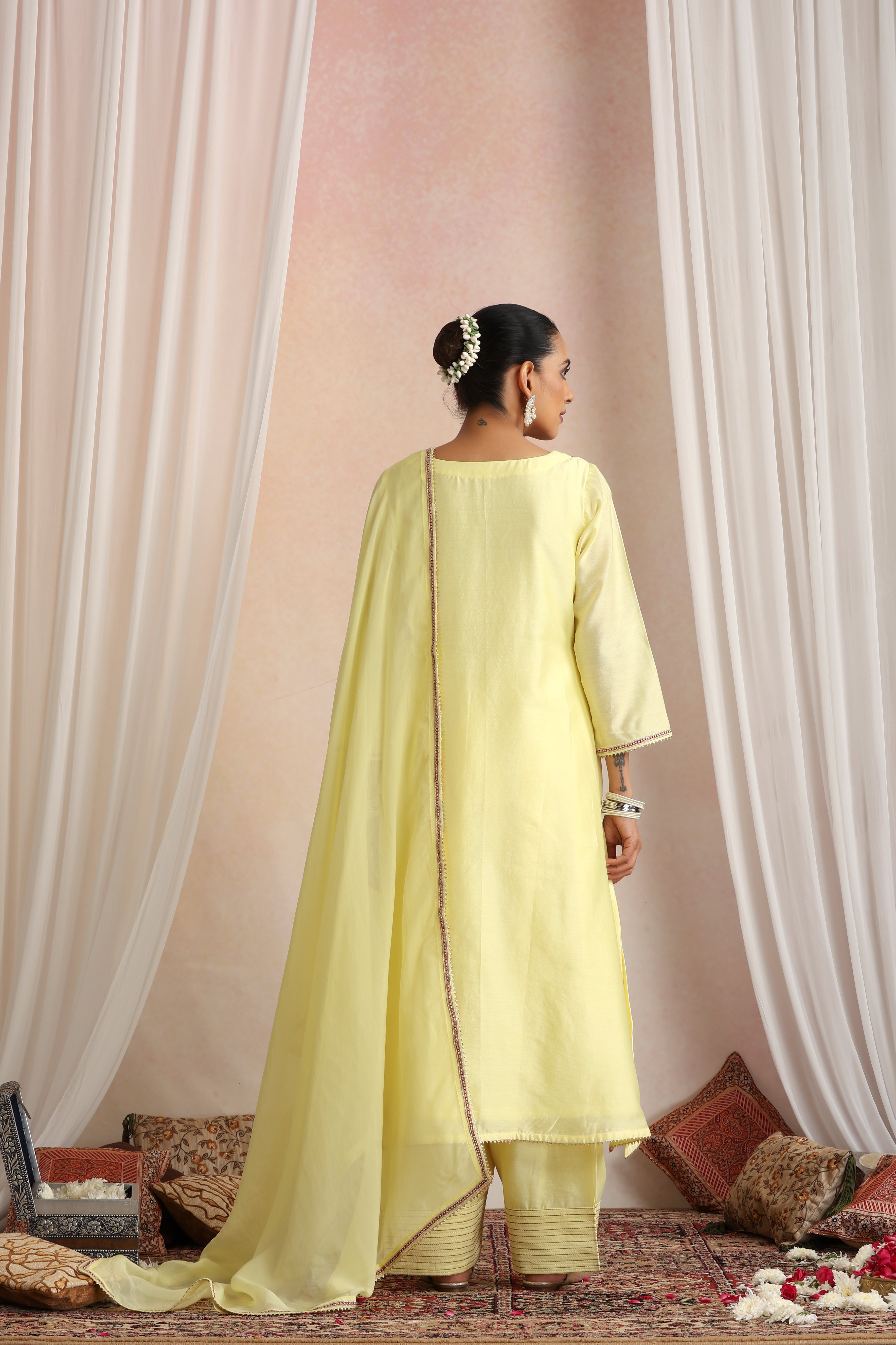 Sunehri Yellow Embroidered Kurta Set with Dupatta